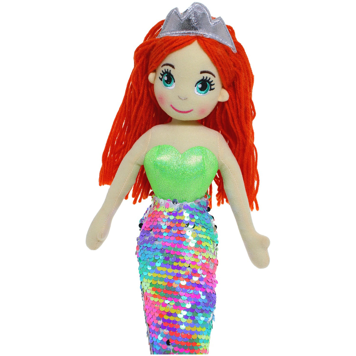 Cotton Candy - Mermaid 70cm Calypso Green Multicolour Sequined Flip Tail Plush
