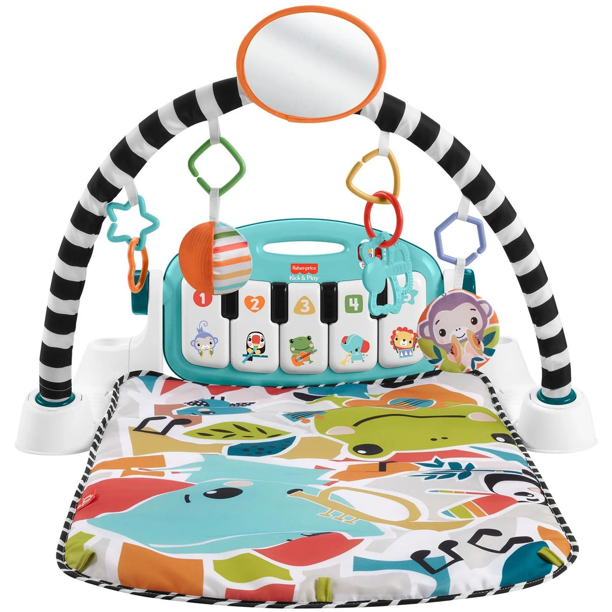 Fisher-Price - Glow and Grow Kick & Play Piano Gym - Blue