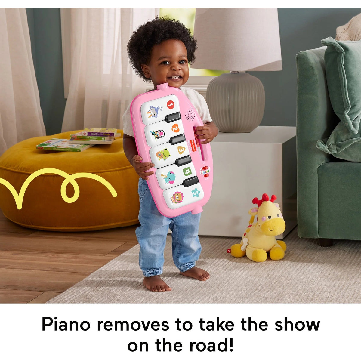Fisher-Price - Glow And Grow Kick & Play Piano Gym - Pink