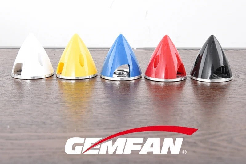 GEMFAN SPINNER 57MM BLACK ALUMINIUM BACKPLATE