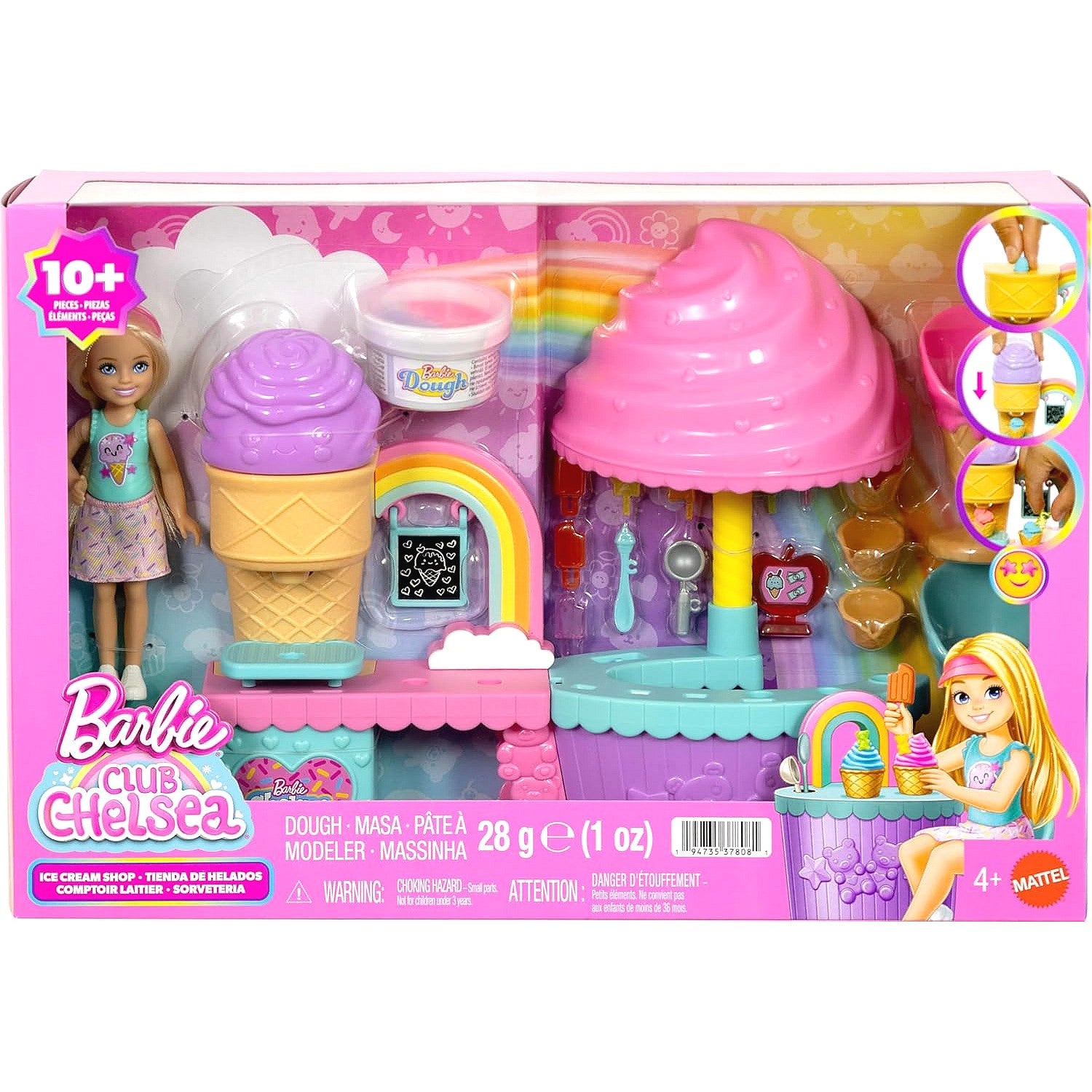 Barbie - Club Chelsea Ice Cream Shop Playset - Mattel