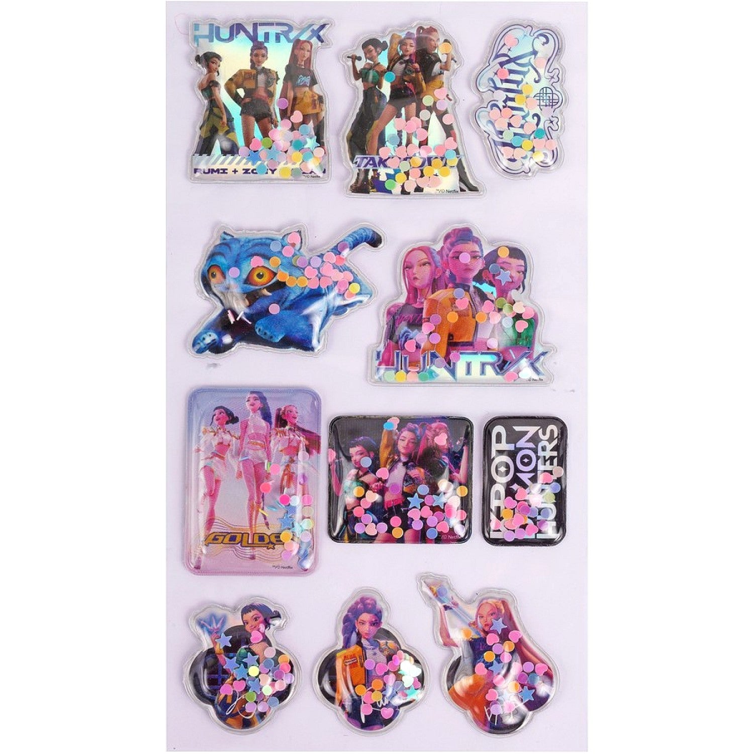 KPop - Demon Hunters Shaker Stickers Holographic Foil 11 Piece Pack