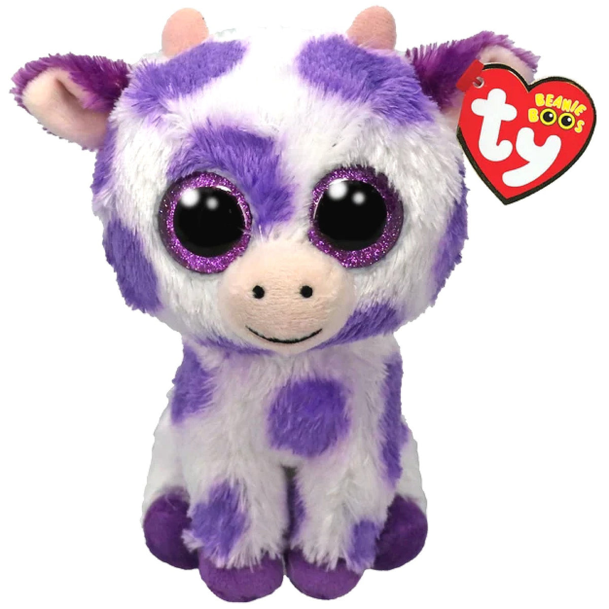 Ty - Beanie Boos Ethel Purple Spotted Cow Small 6-inch Plush