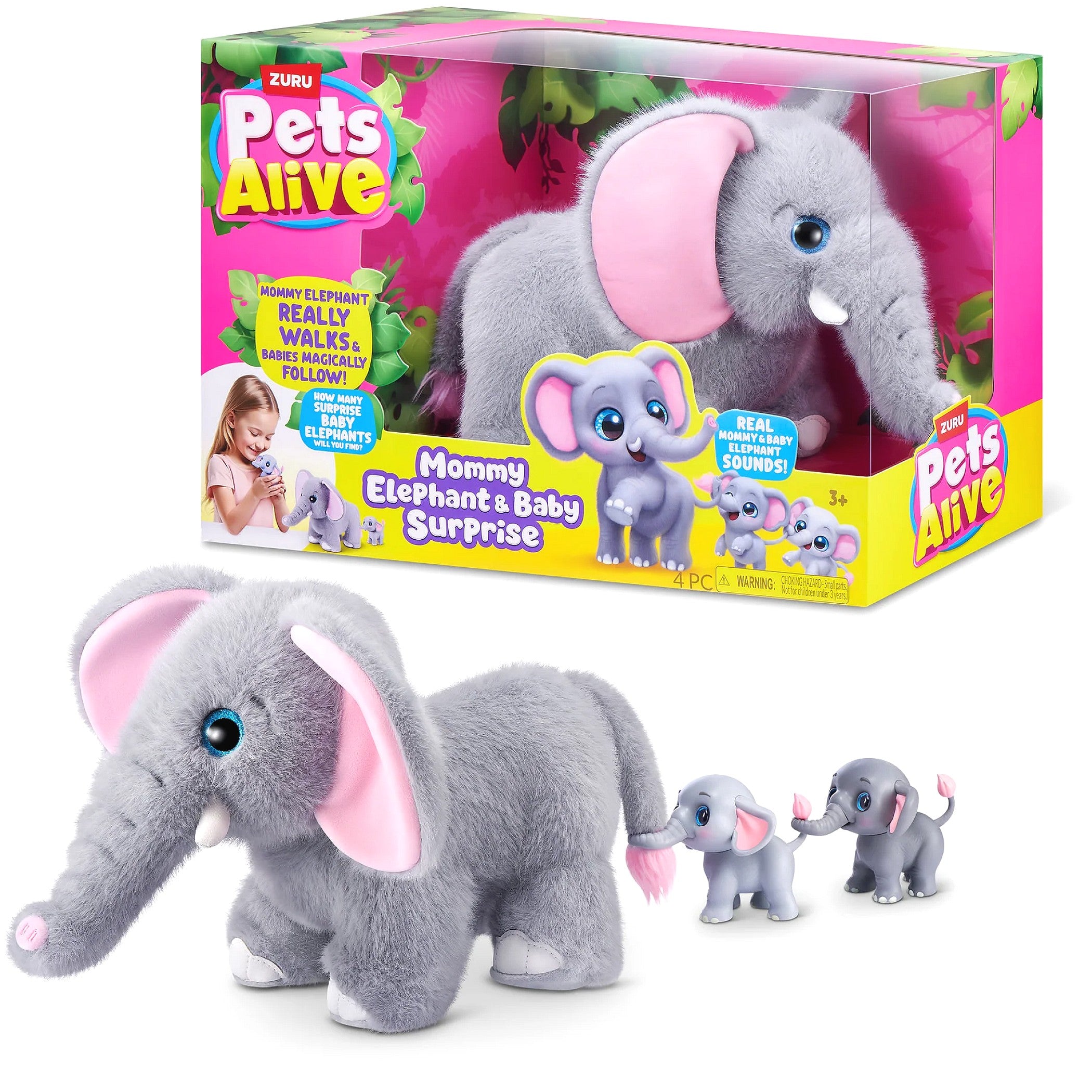 ZURU - Pets Alive Mommy Elephant & Baby Surprise with Sounds & Motion - Plush