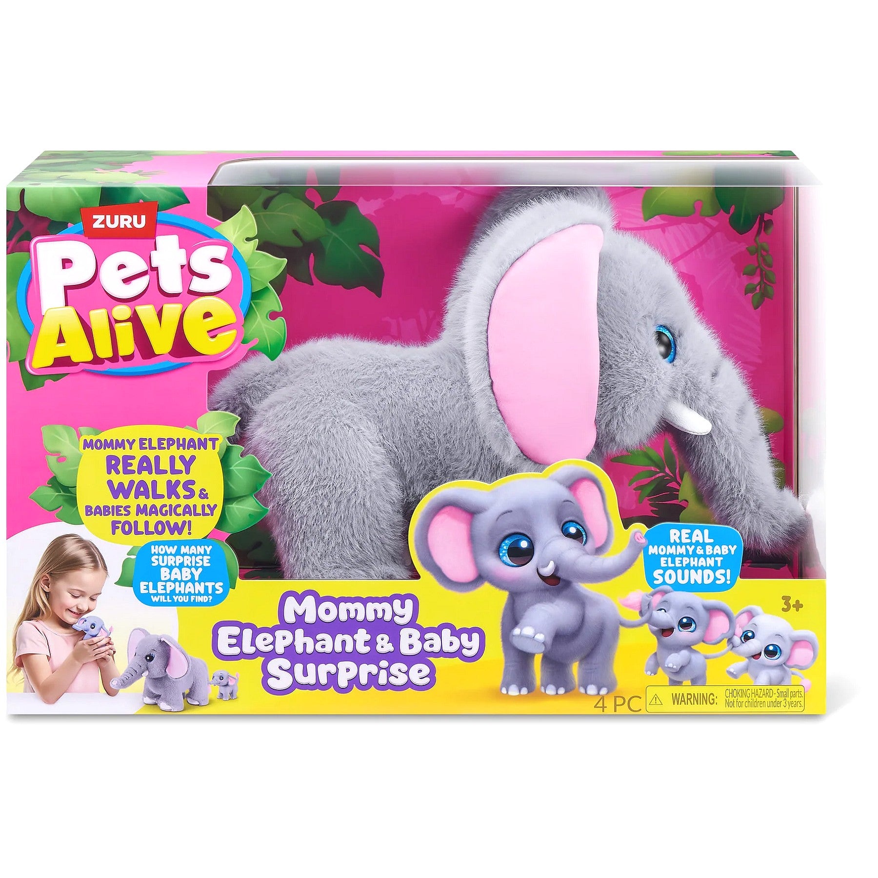 ZURU - Pets Alive Mommy Elephant & Baby Surprise with Sounds & Motion - Plush