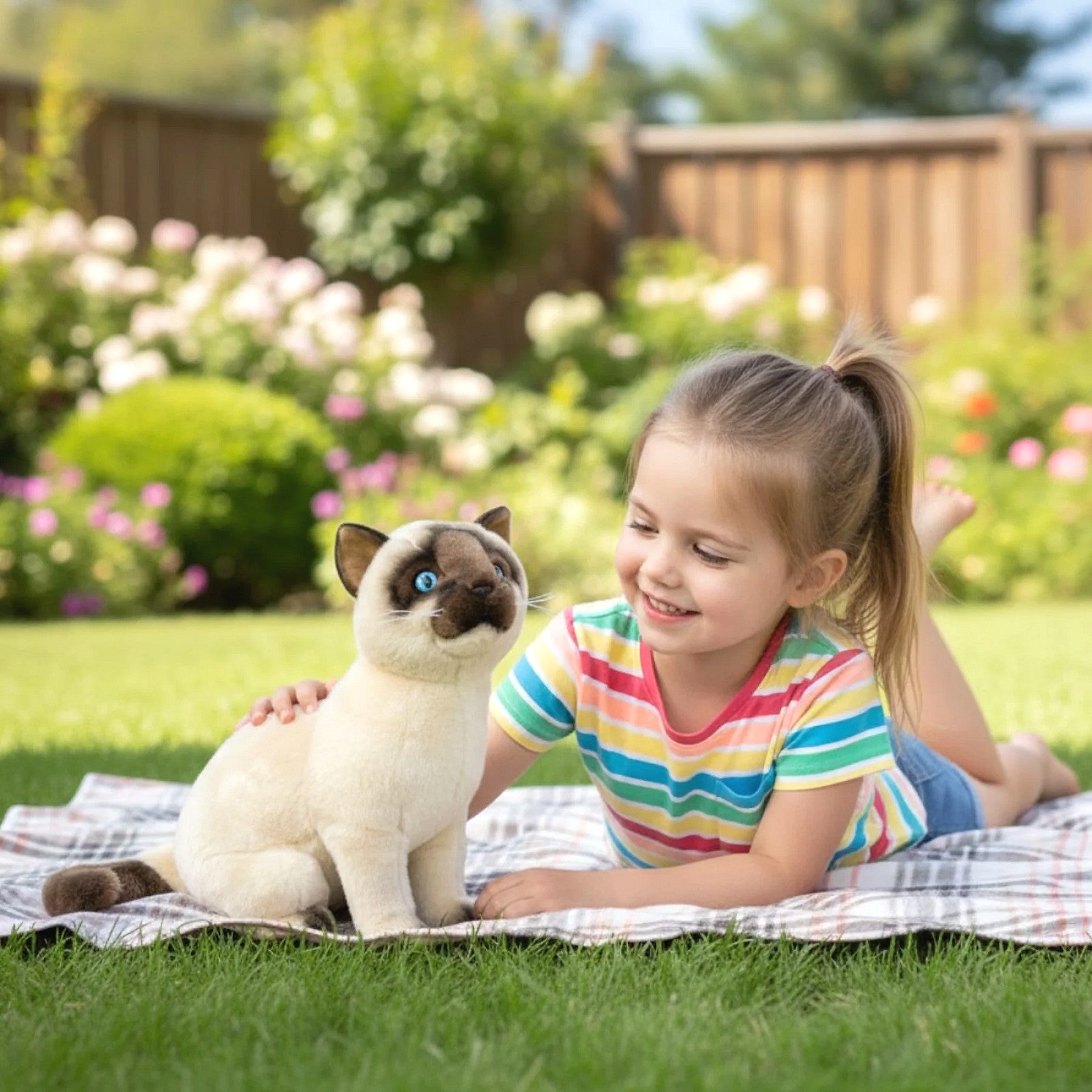 Bocchetta - Tulip Siamese Cat Sitting Soft Plush 36cm