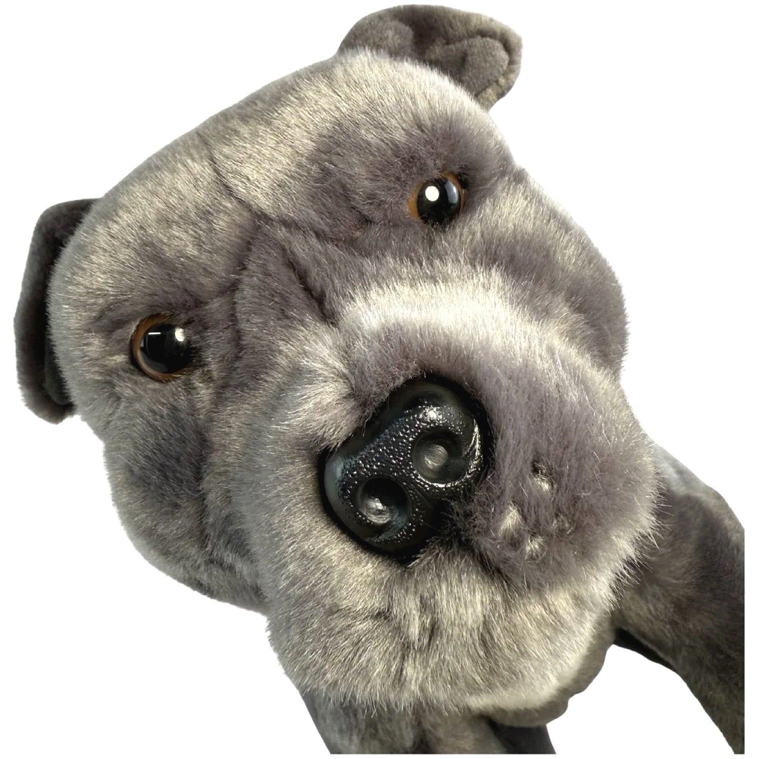 Bocchetta - Storm Grey Staffy Sitting Soft Plush 32cm