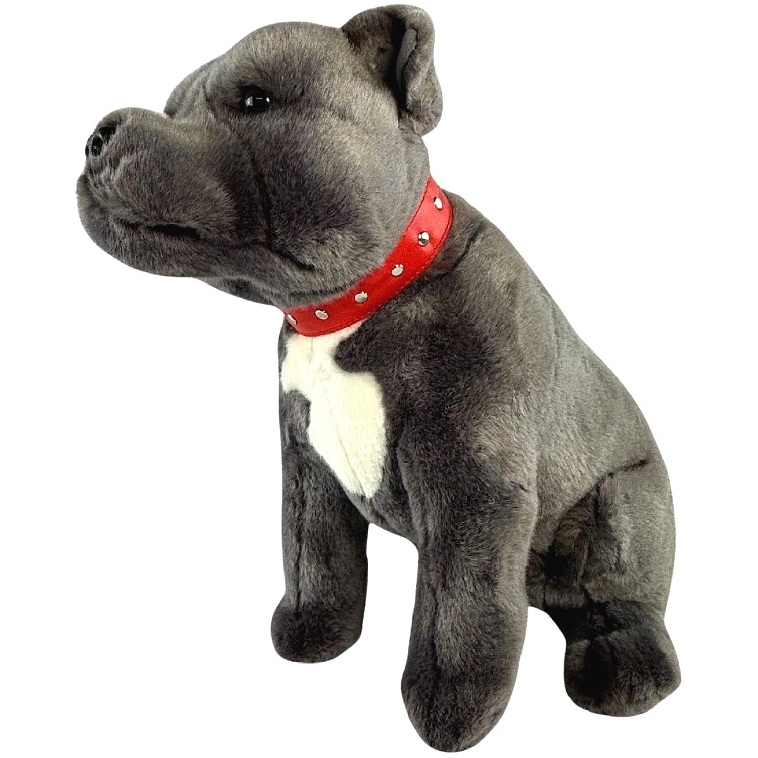 Bocchetta - Storm Grey Staffy Sitting Soft Plush 32cm