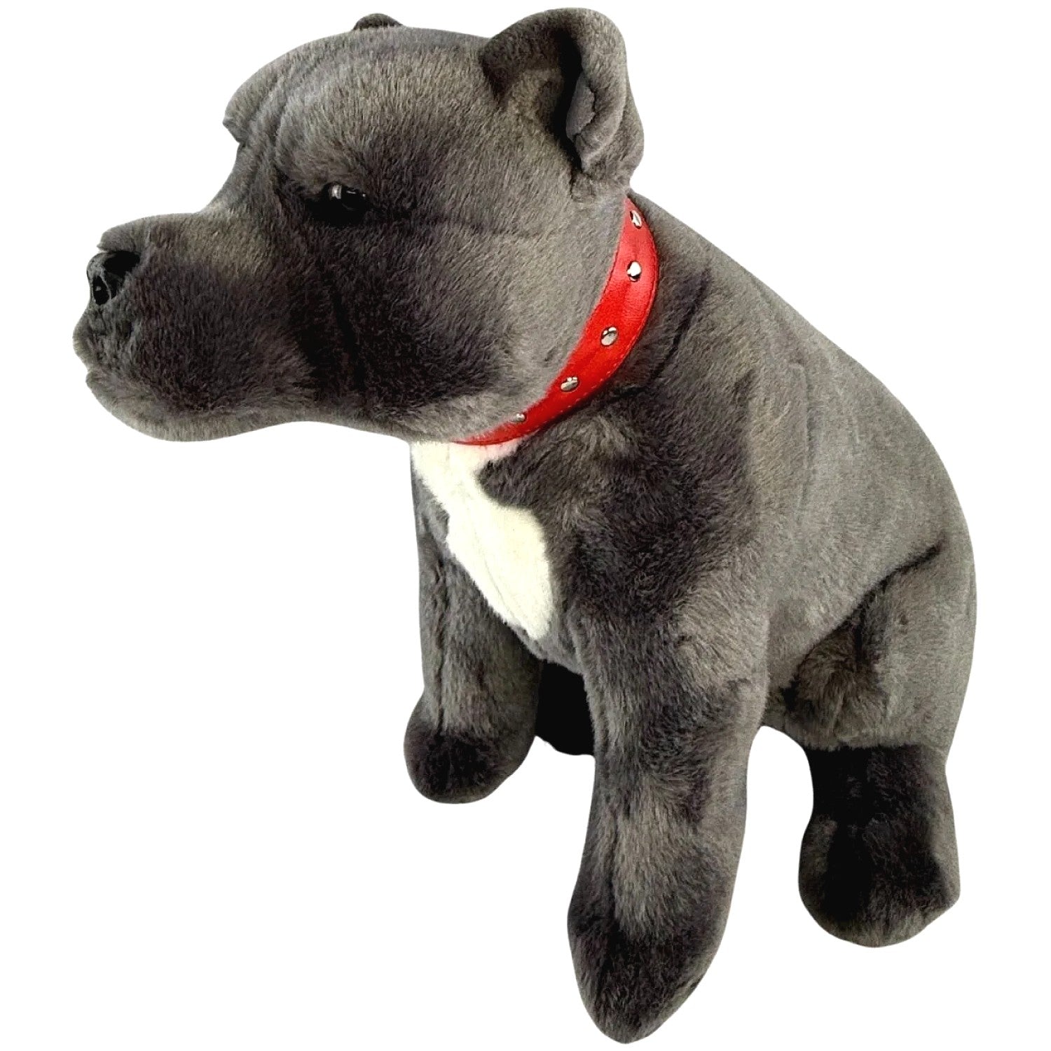 Bocchetta - Storm Grey Staffy Sitting Soft Plush 32cm