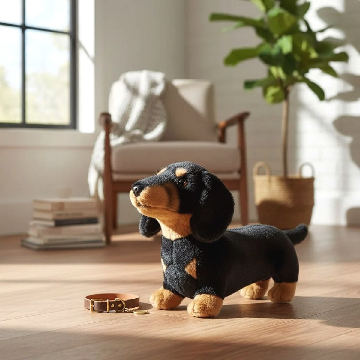 Bocchetta - Buddy Black and Tan Dachshund Standing Soft Plush 36cm