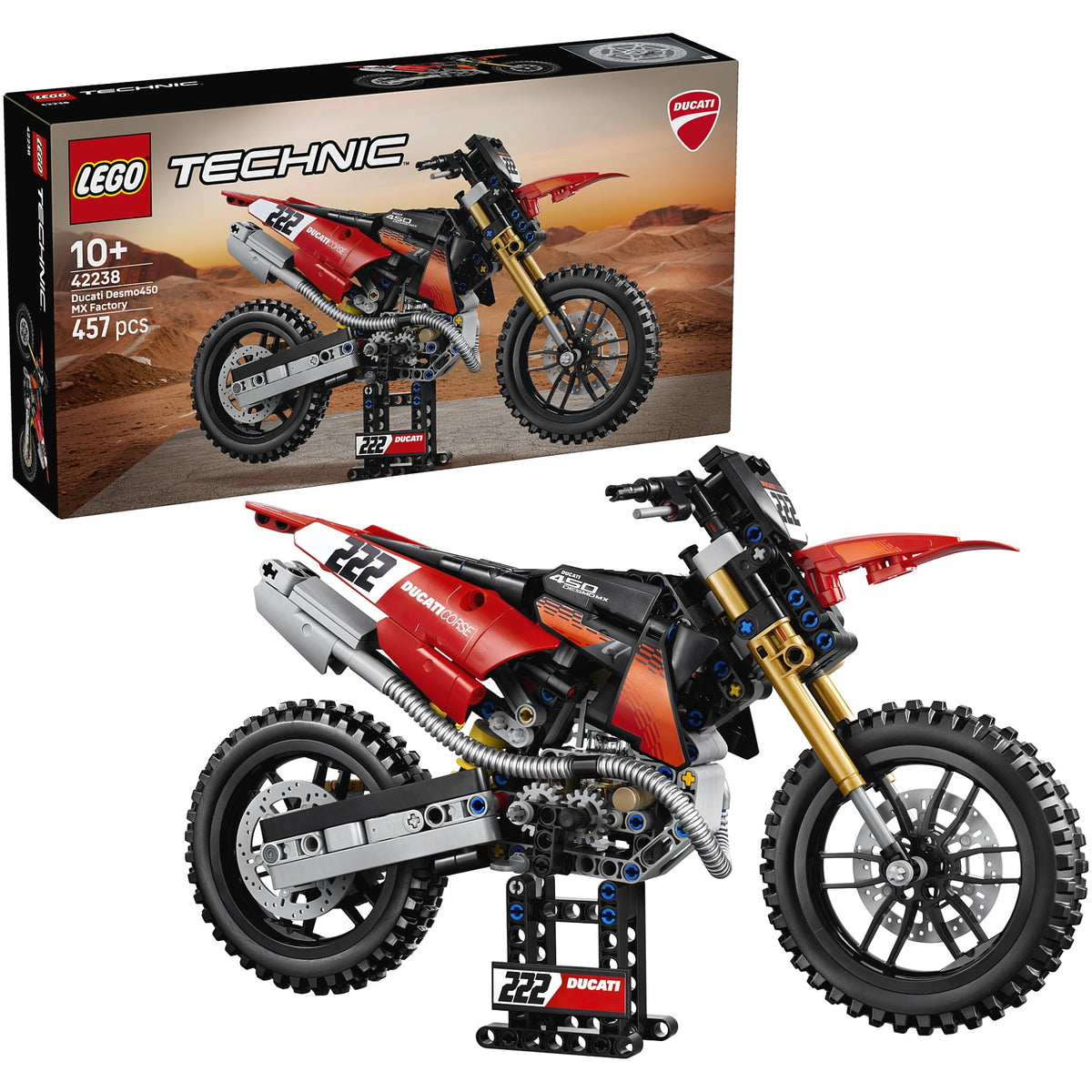 LEGO® 42238 Ducati Desmo450 MX Factory Motorcycle - Technic
