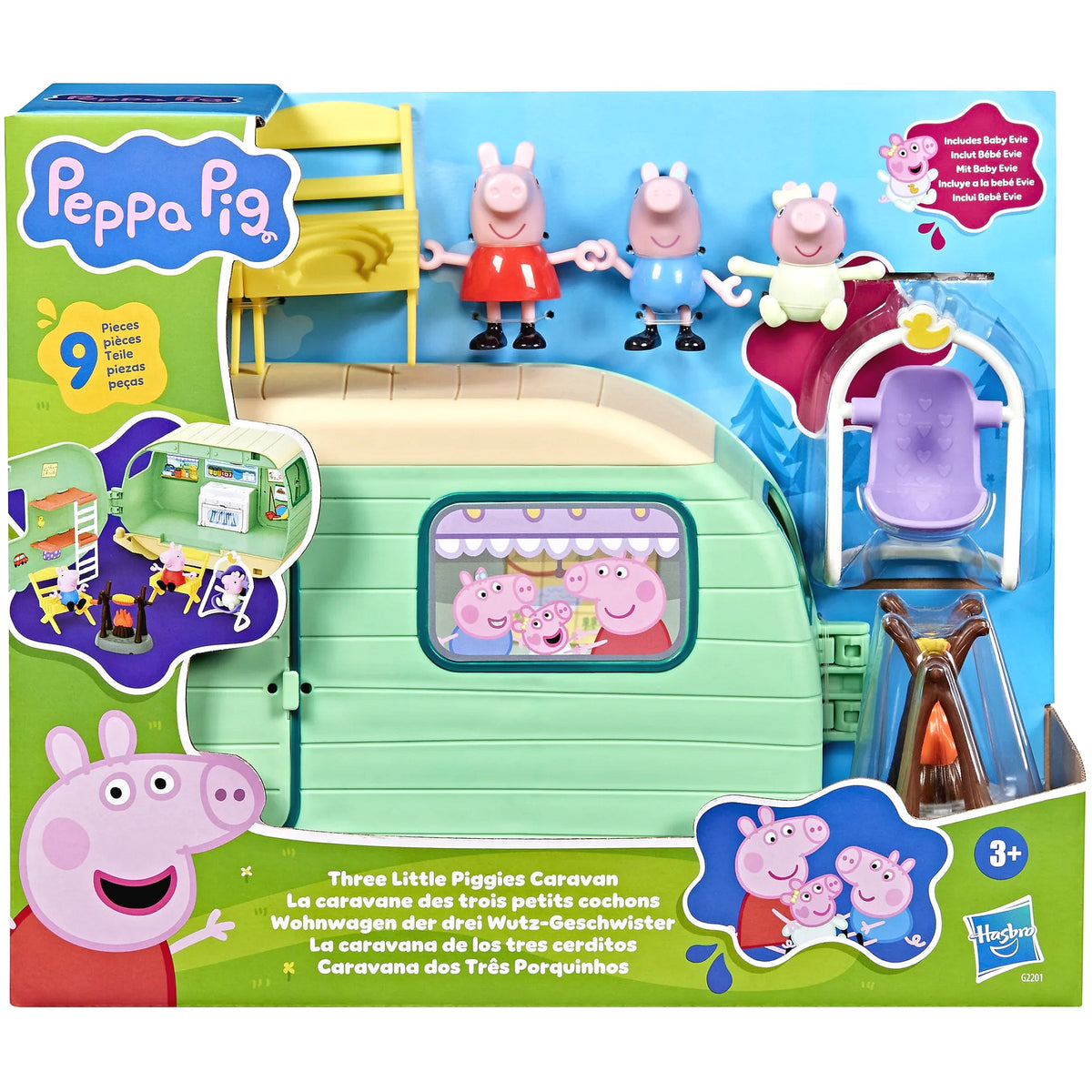 Peppa Pig - Three Little Piggies Caravan Playset - Hasbro