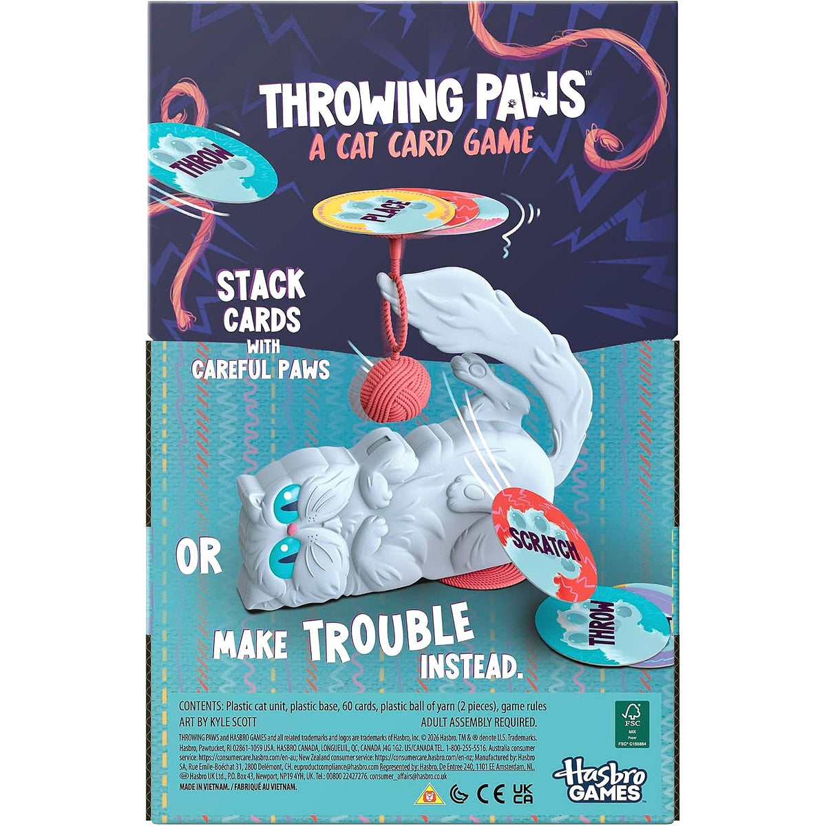Hasbro GAMES - Throwing Paws A Cat Card Game