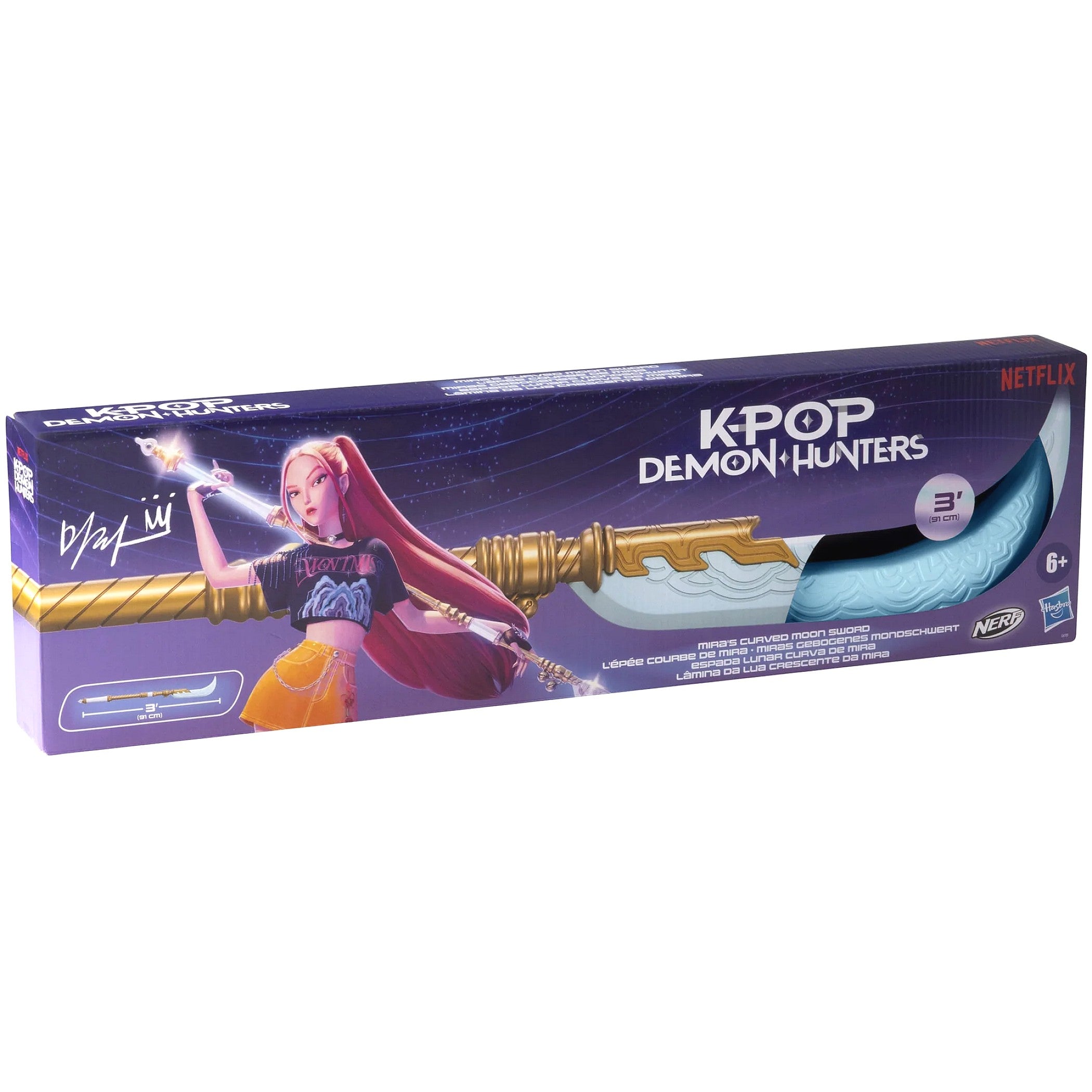 KPop - Demon Hunters Mira's Curved Moon Nerf Foam Sword Role-Play - Hasbro