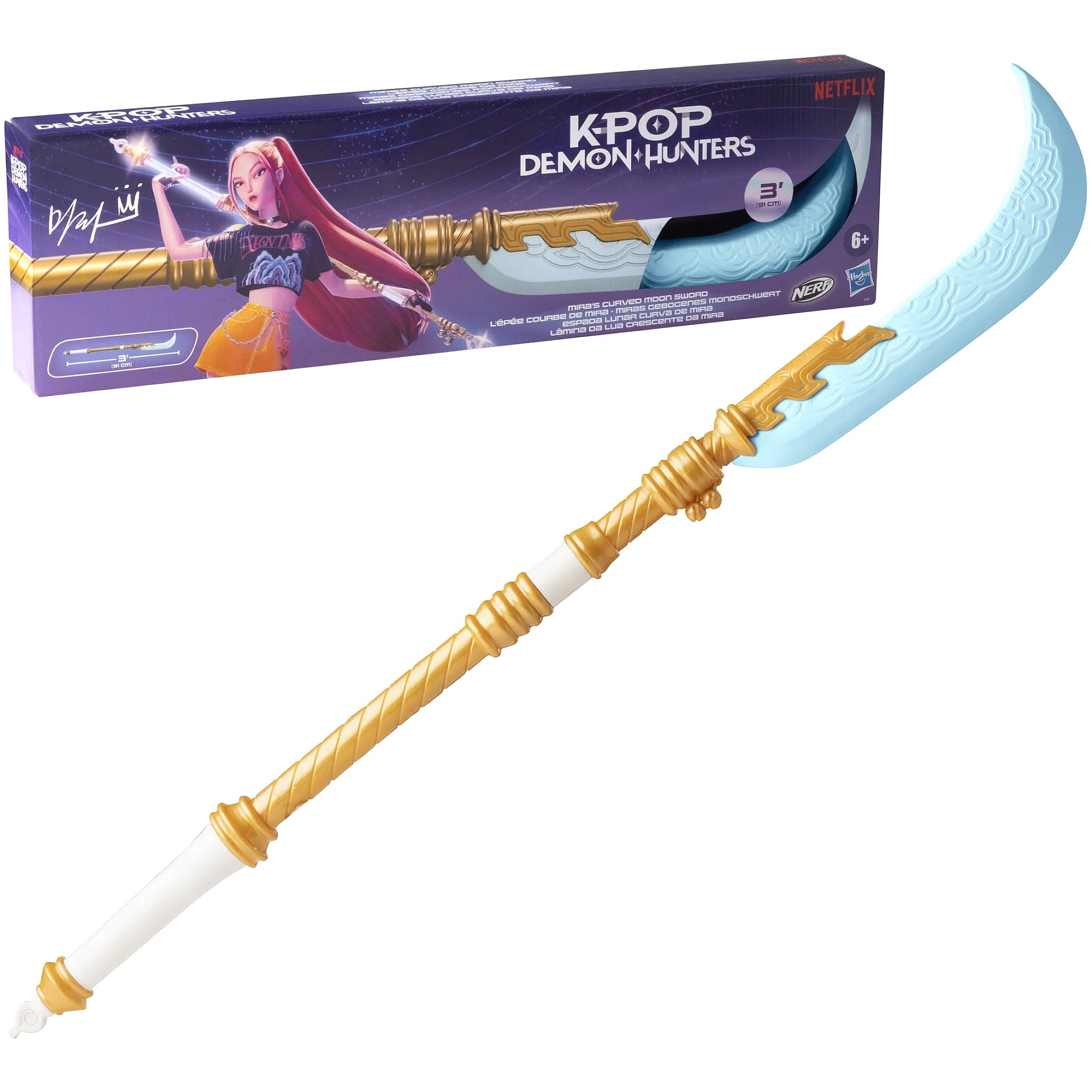 KPop - Demon Hunters Mira's Curved Moon Nerf Foam Sword Role-Play - Hasbro