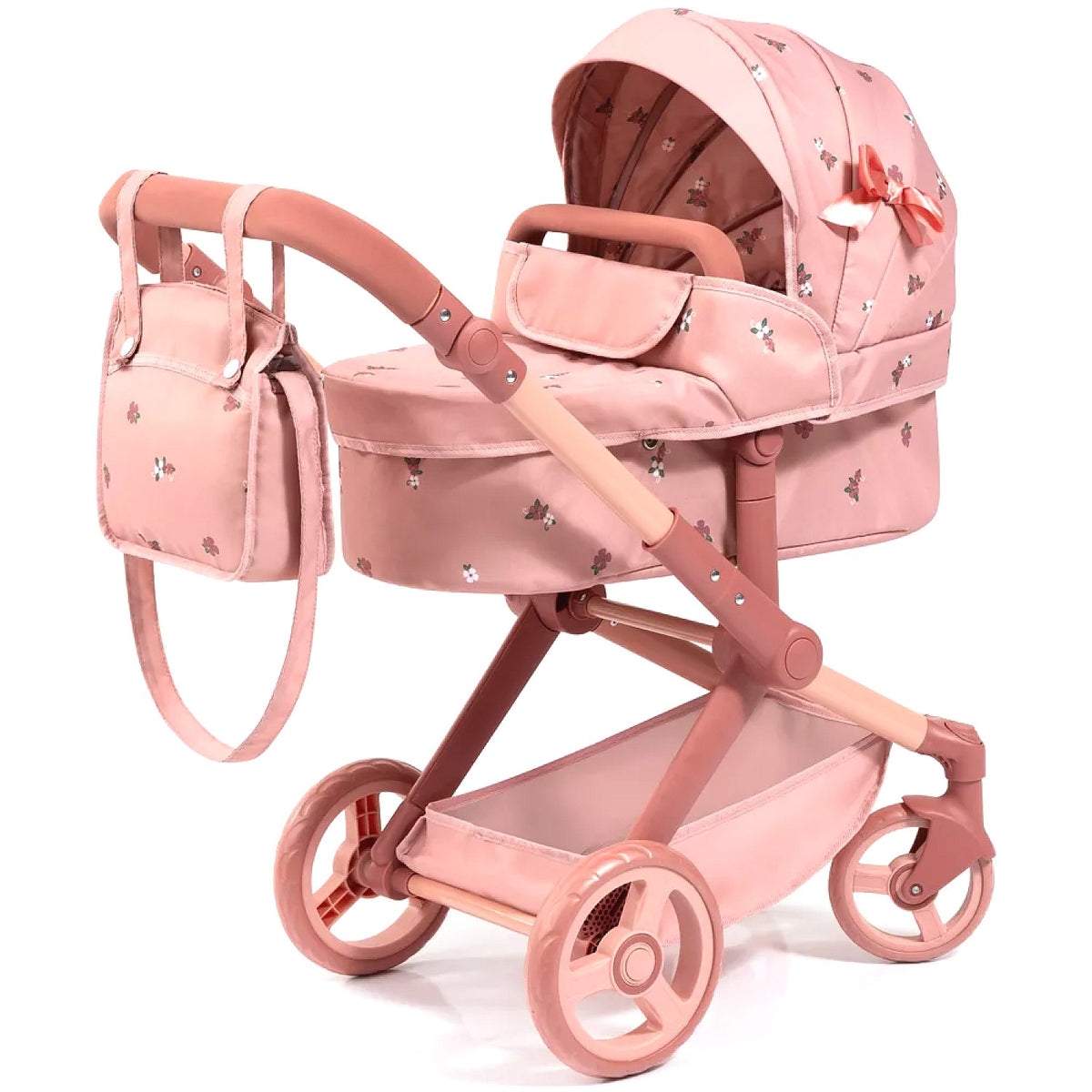 Bayer - 2-in-1 Convertible Xeo Doll Pram Rose Flower