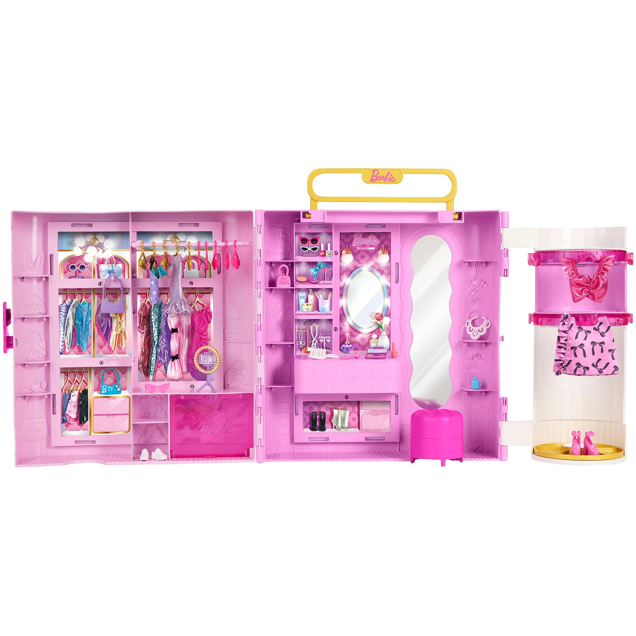 Barbie - Deluxe Style Closet with Spin & Style Feature Portable Storage Dolls not Included - Mattel