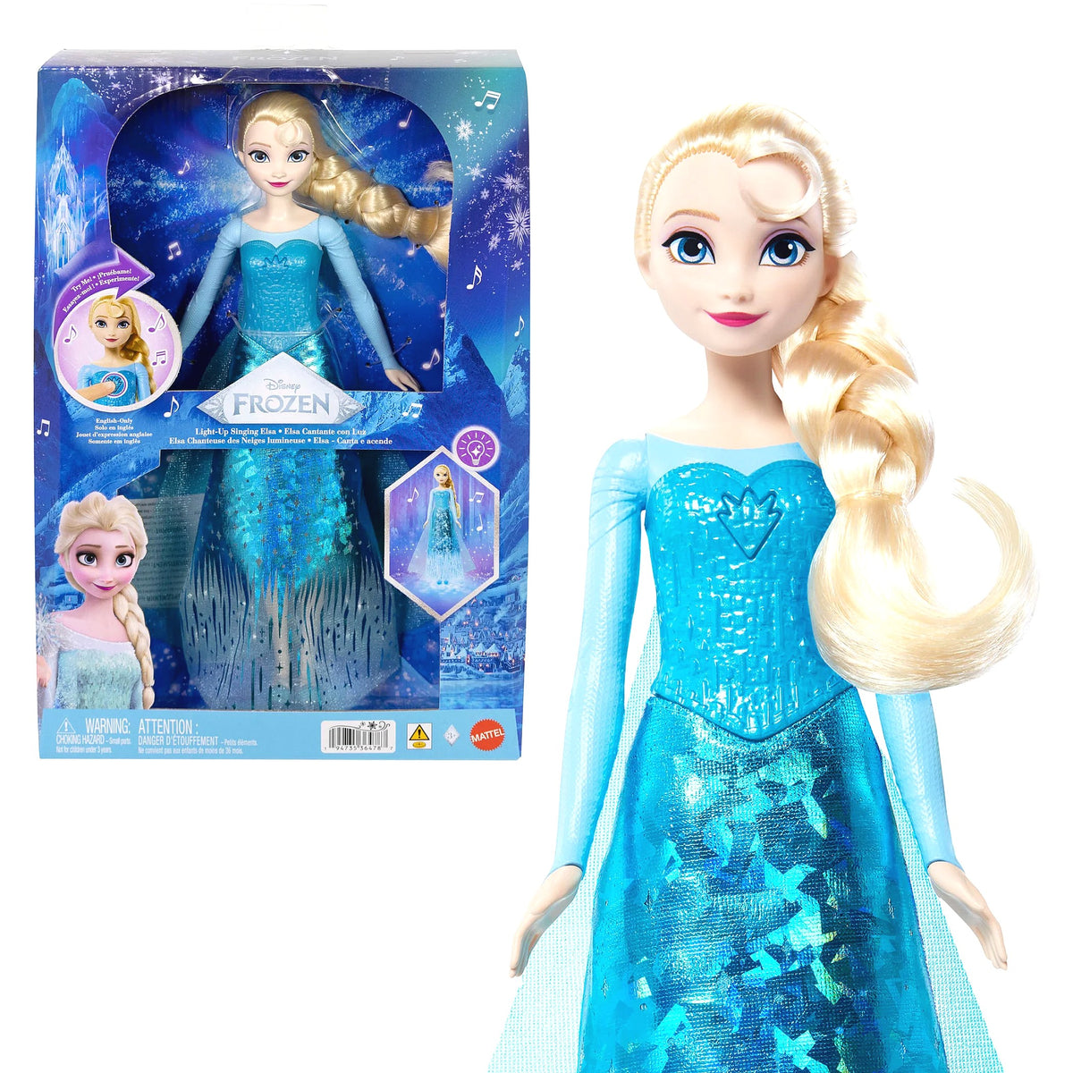 Disney - Singing Elsa Fashion Doll With Lights & Music Sings Let It Go - Mattel