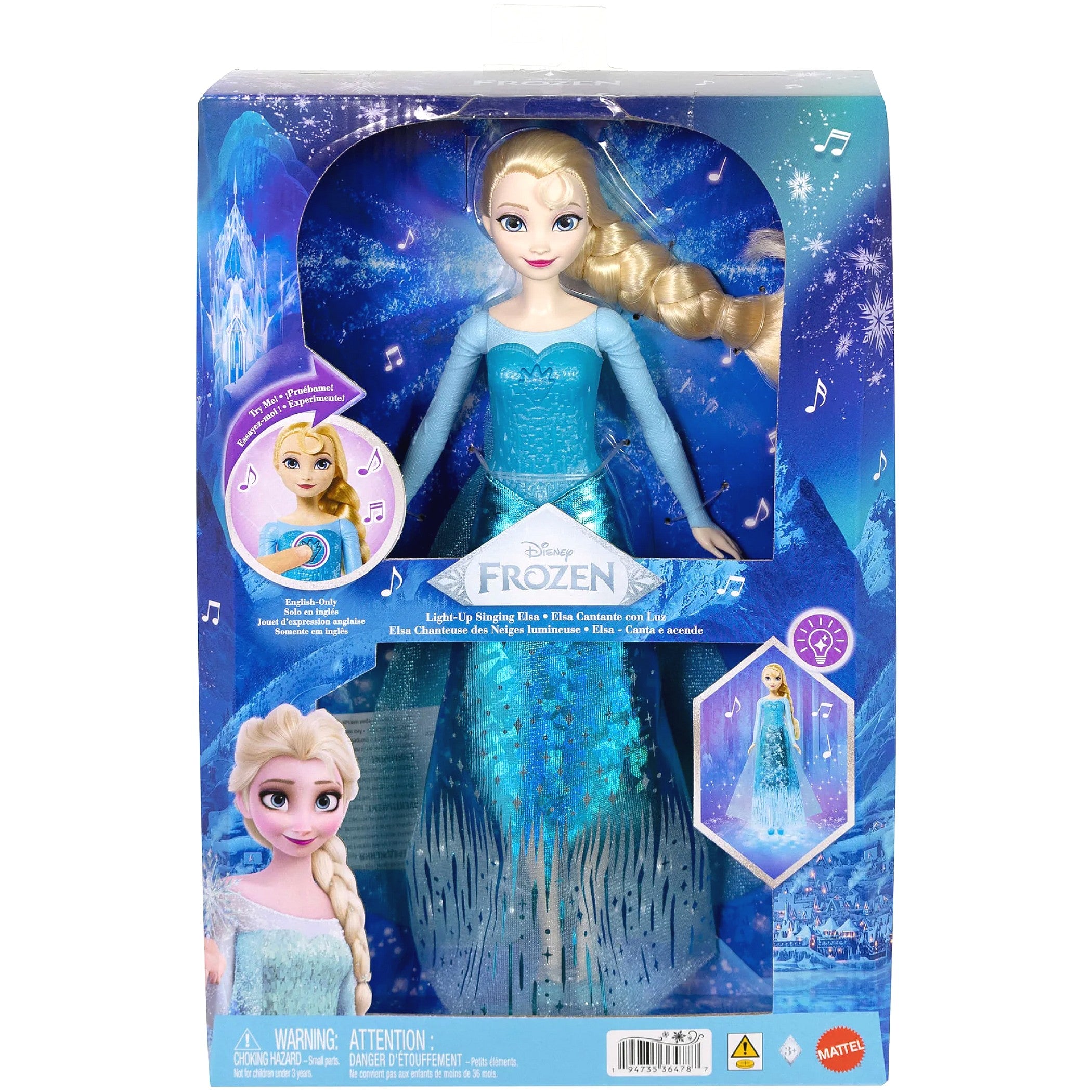 Disney - Singing Elsa Fashion Doll With Lights & Music Sings Let It Go - Mattel