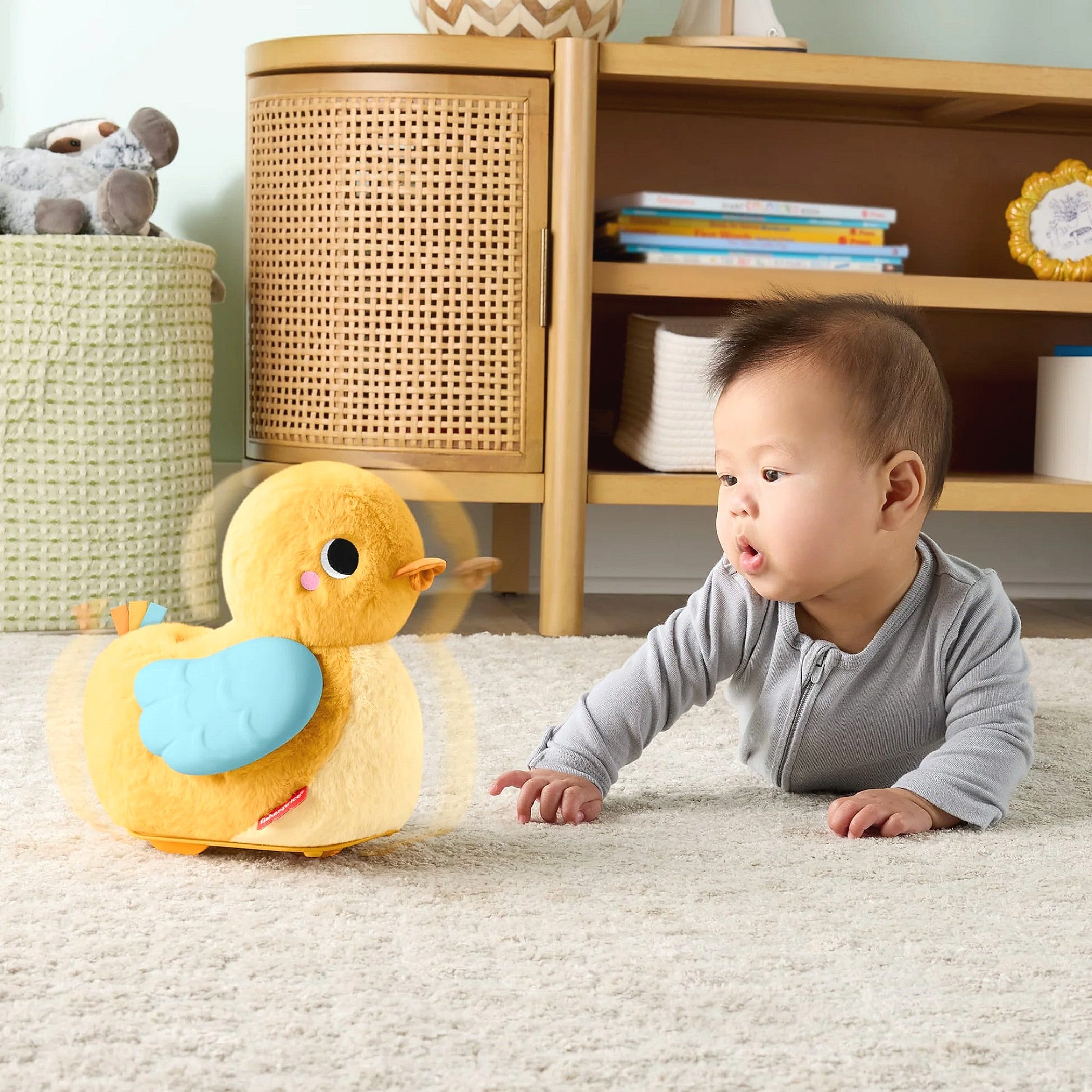 Fisher-Price - 4-In-1 Cuddle & Crawl Duck Baby Musical Tummy Time Plush Toy - Mattel
