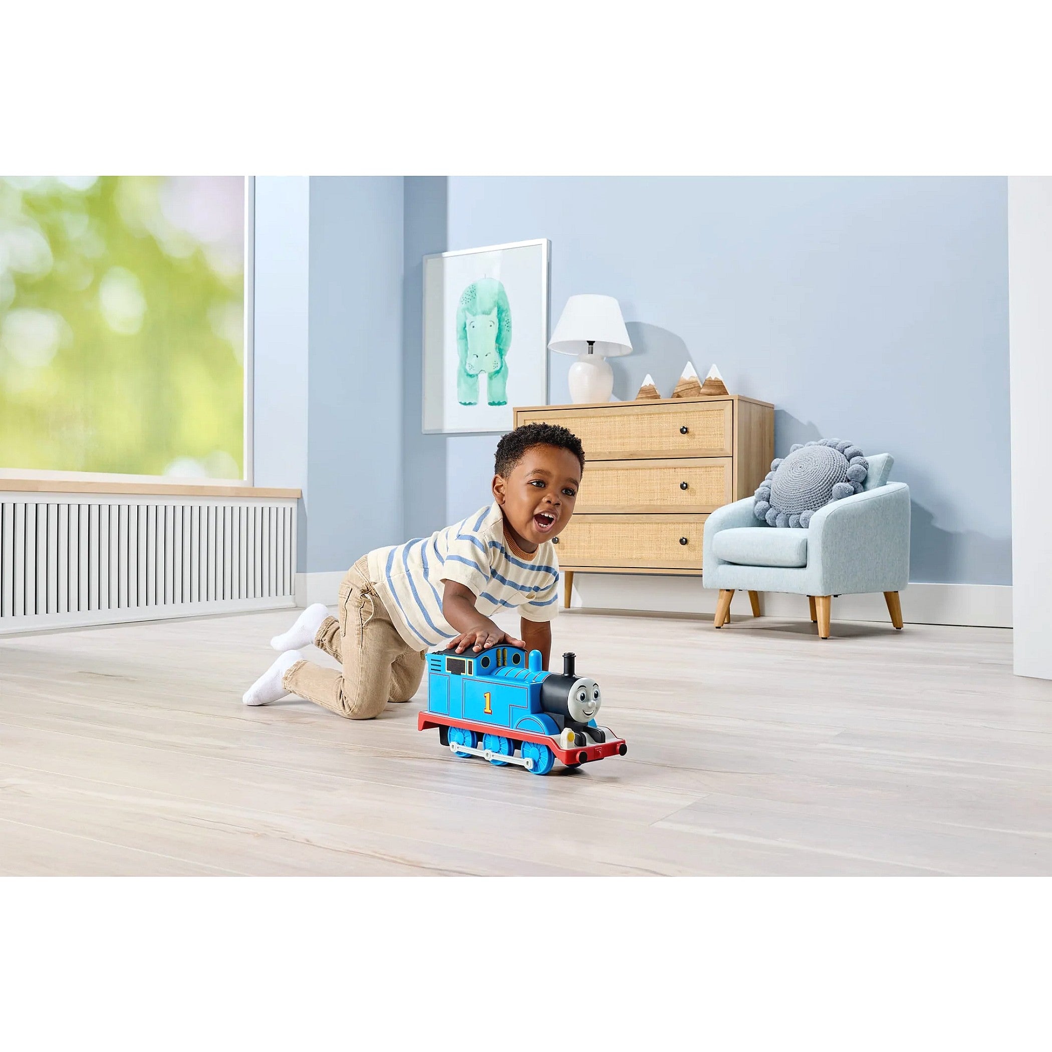 Thomas & Friends - Giant Whistling Thomas Large-Scale Engine with Push-Button Sound - Mattel