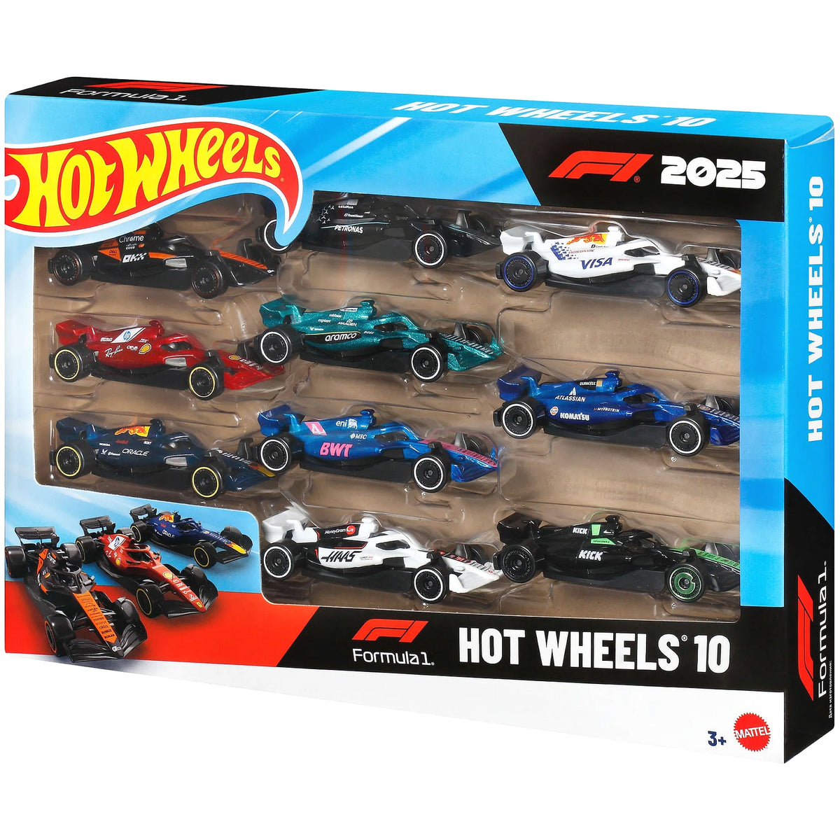 Hot Wheels - 1:64 Die-Cast Formula 1 2025 10 Pack - Mattel
