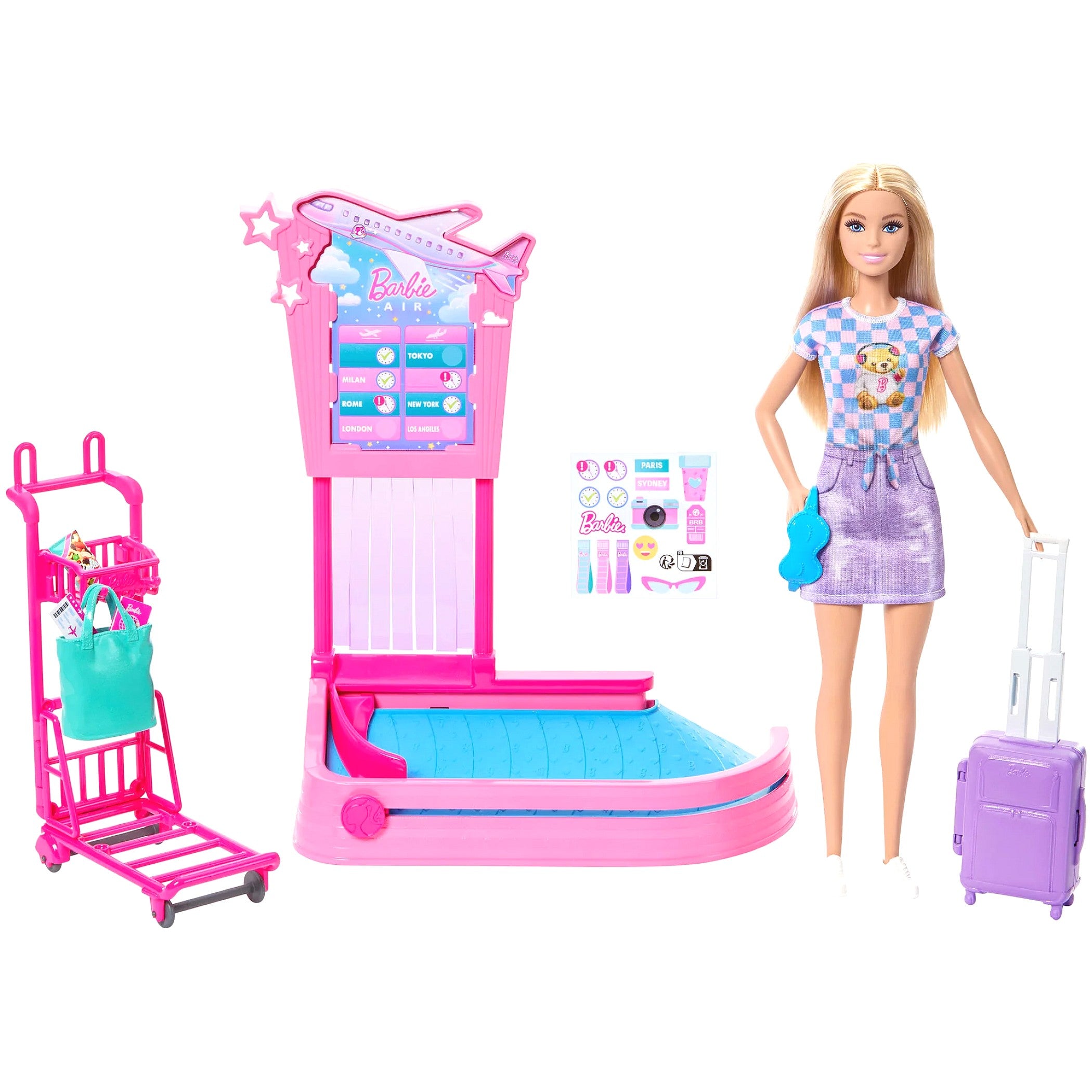 Barbie - Family & Friends Baggage Claim Playset - Mattel