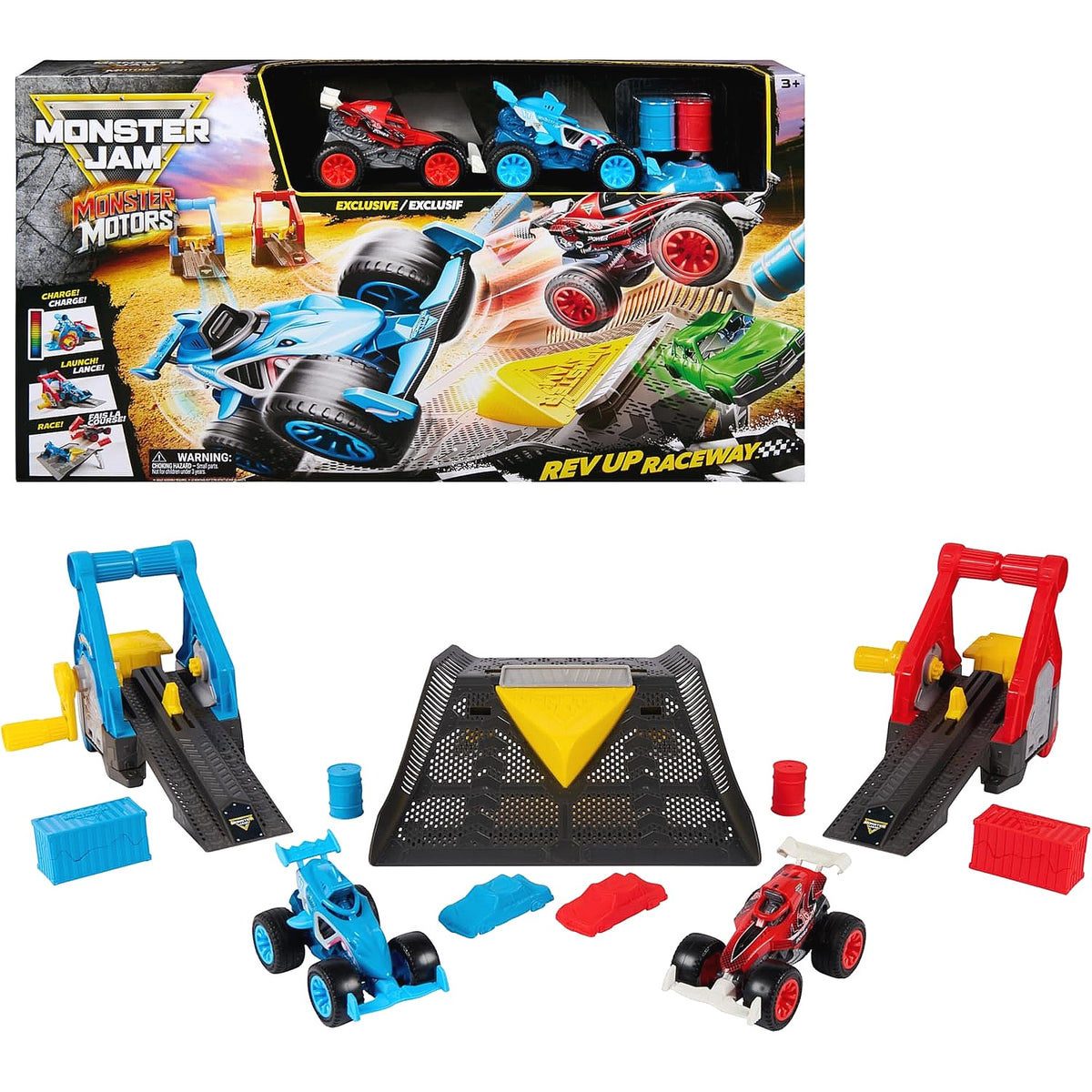 Monster Jam - 1:64 Monster Motors Rev Up Raceway Playset - Spin Master