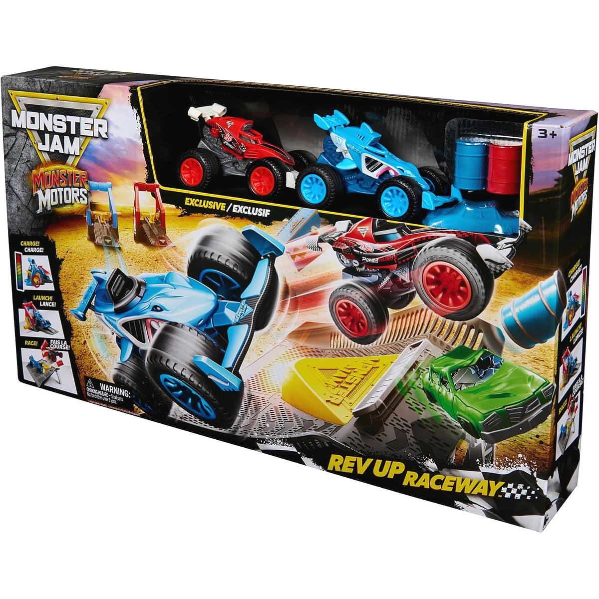 Monster Jam - 1:64 Monster Motors Rev Up Raceway Playset - Spin Master