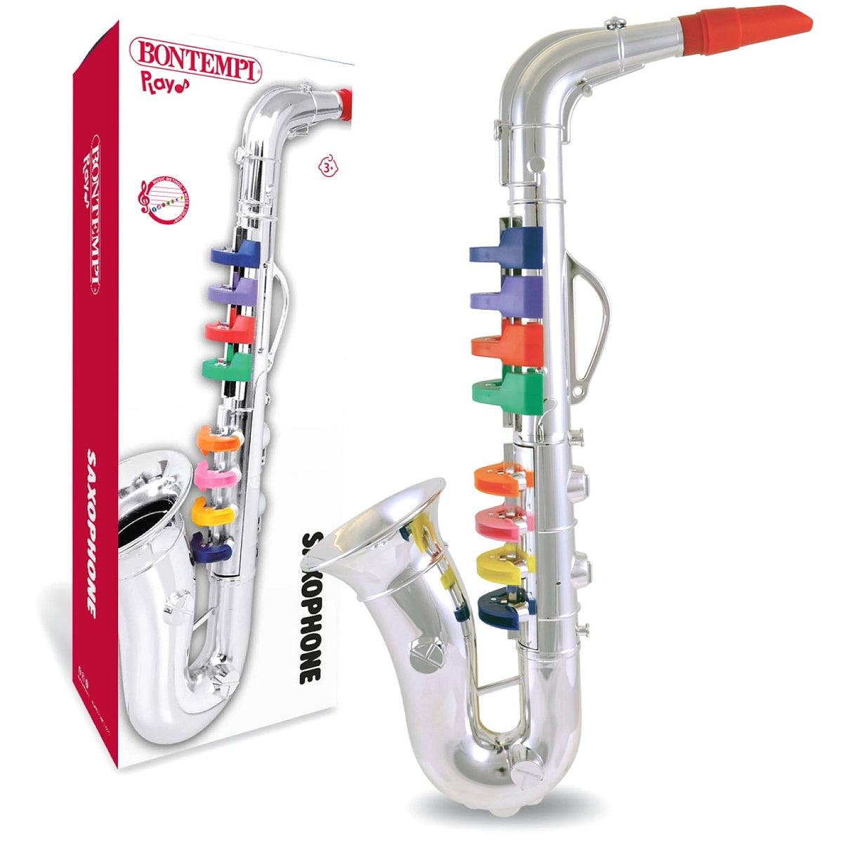 Bontempi - Saxaphone with 8 Coloured Keys Toy Musical Instrument