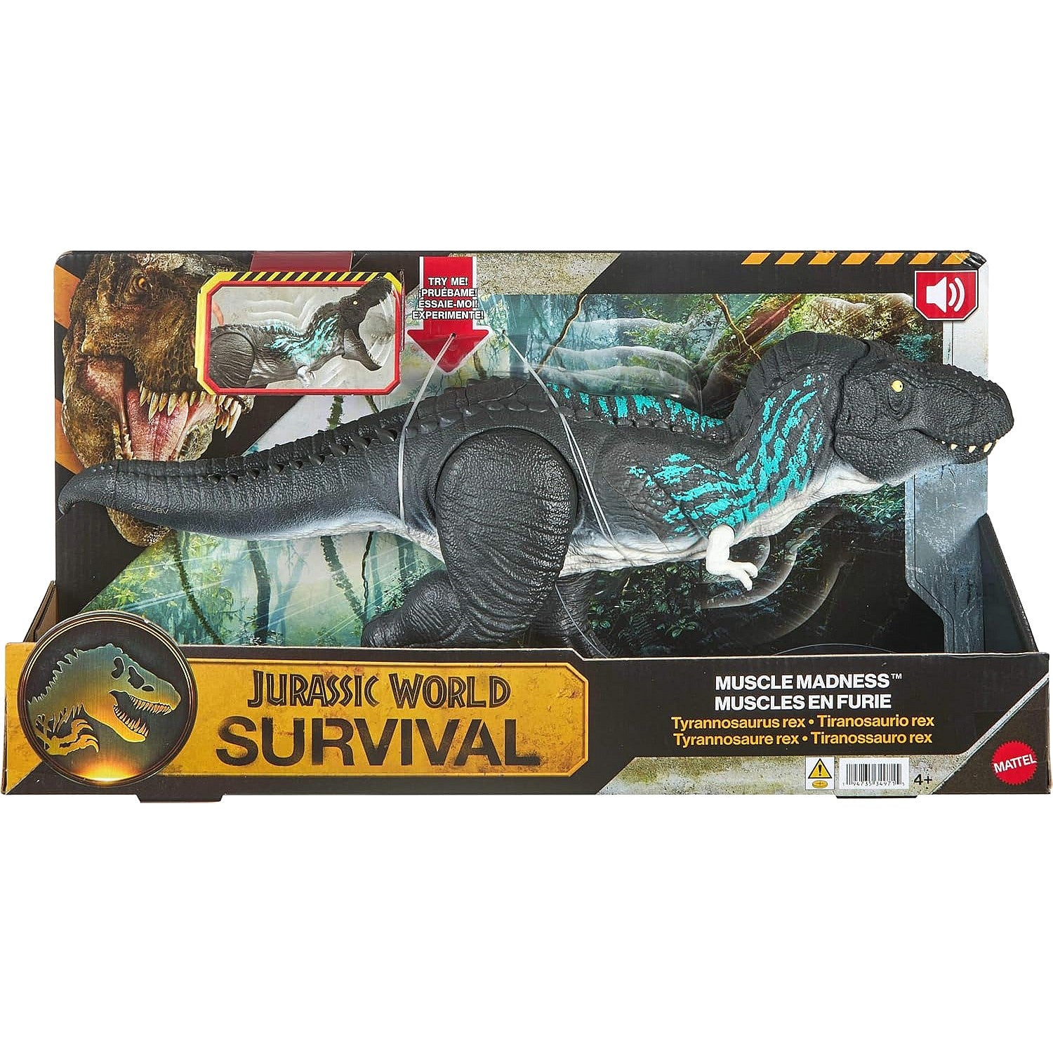 Jurassic World - Muscle Madness Tyrannosaurus Rex Dinosaur Action Figure - Mattel