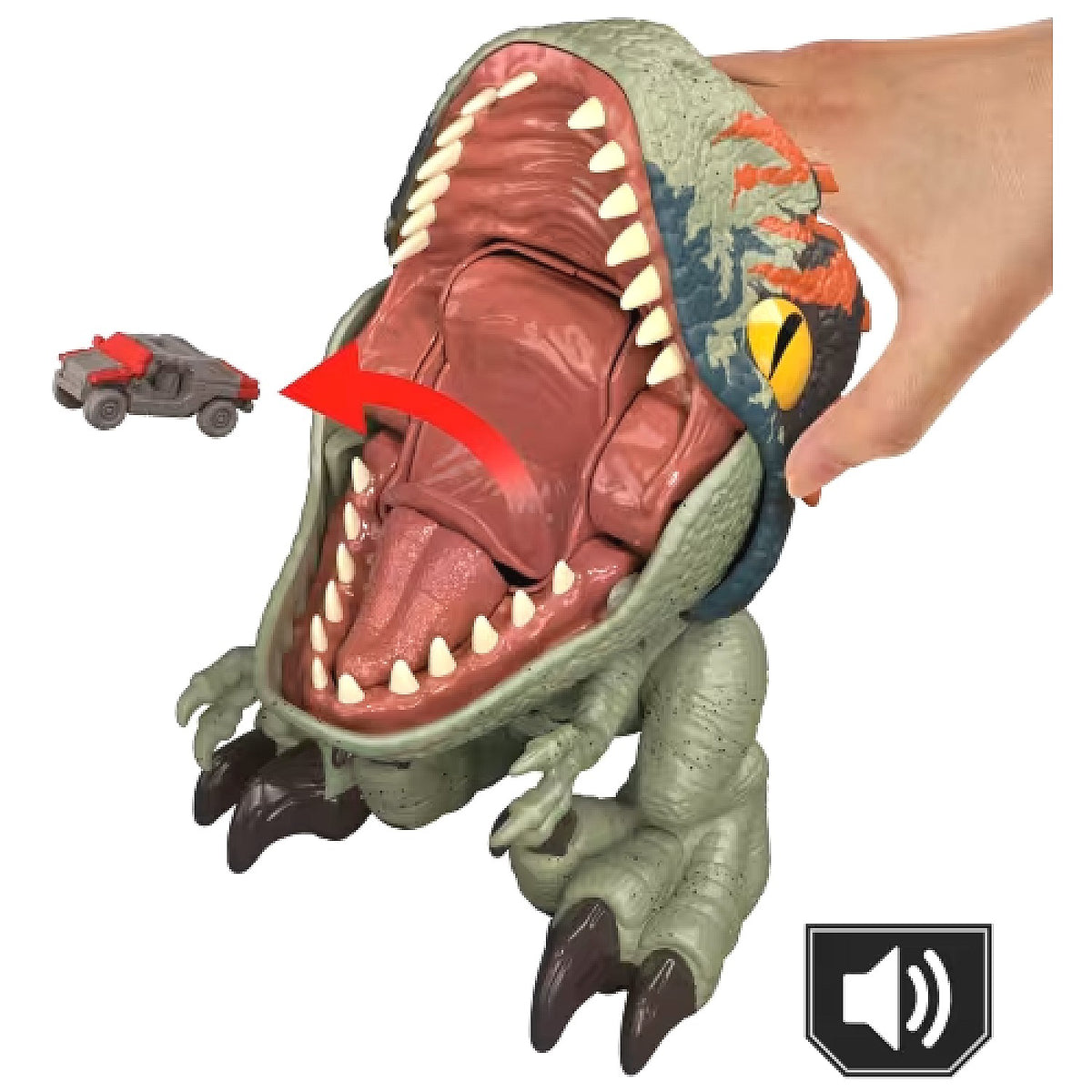 Jurassic World - Fierce Feeder Velociraptor Dinosaur with Swallow and Spit Interactive Feature - Mattel - Mattel