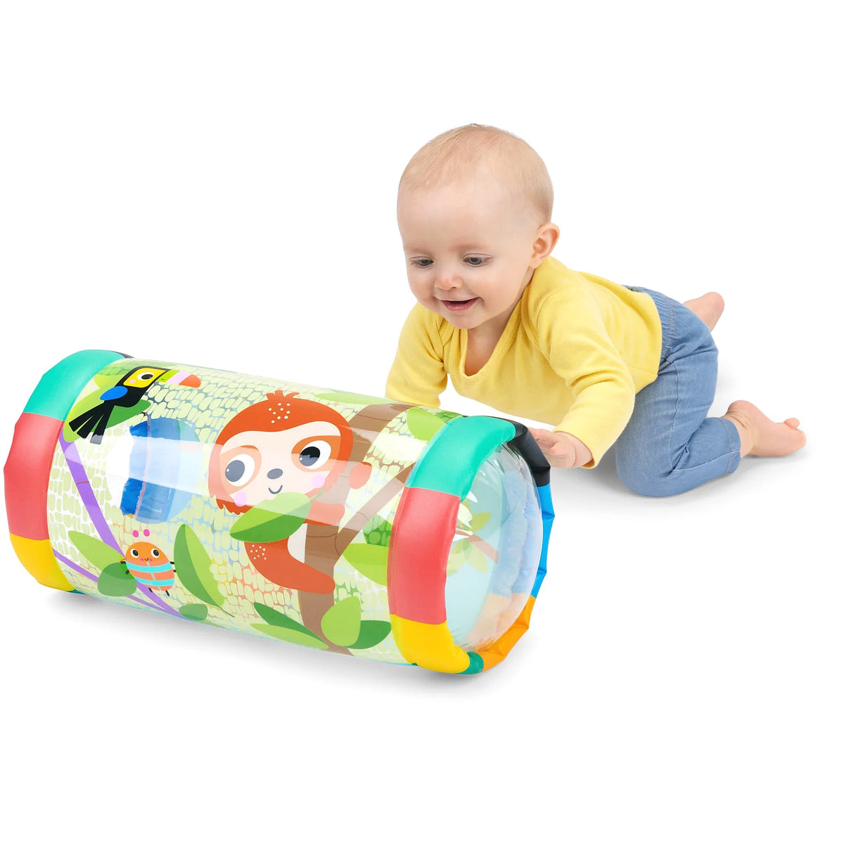 Bright Starts - Roll-Along Rainforest Push & Crawl Inflatable Roller