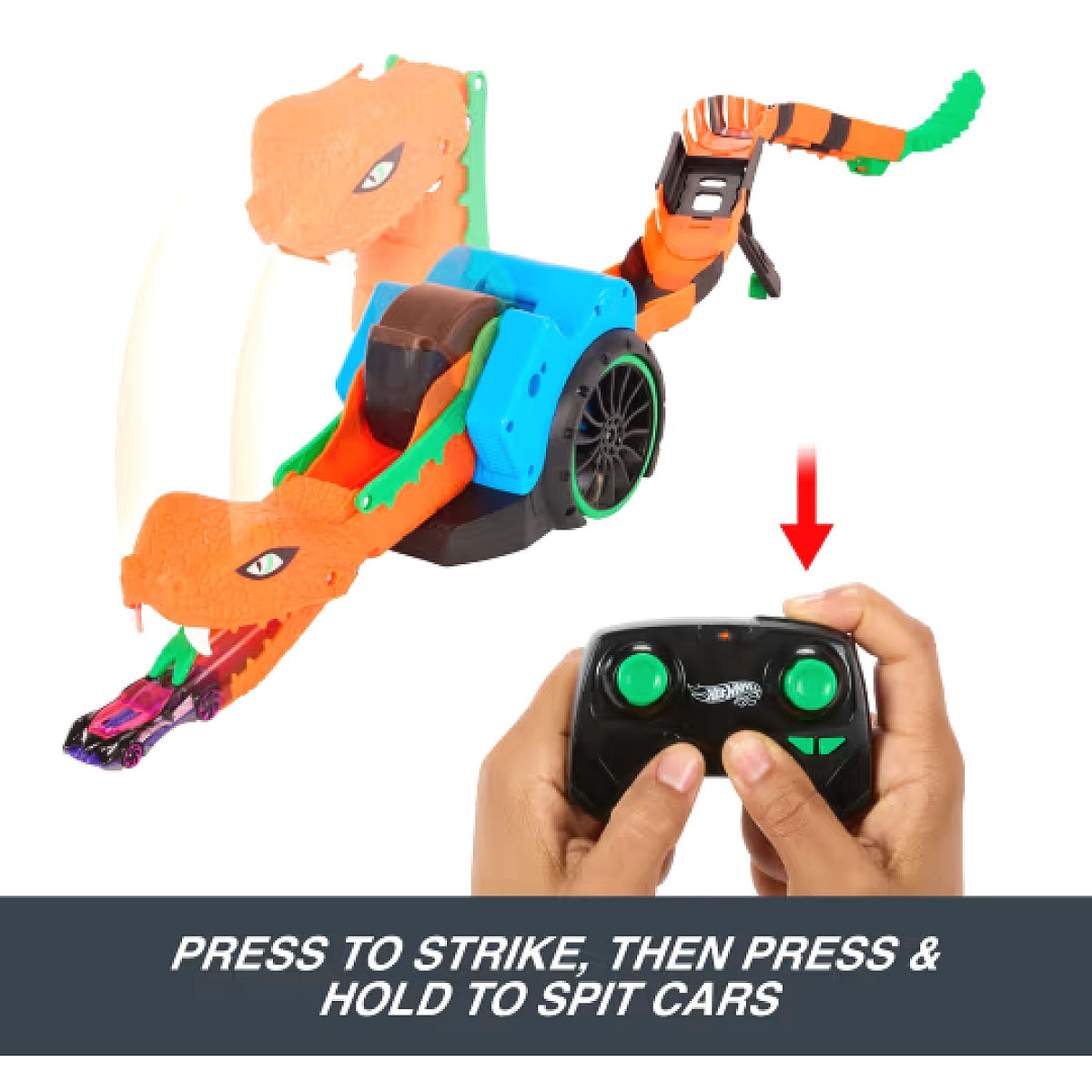 Hot Wheels - RC Die-Cast Let's Race Slither 'N Strike Snake 1:64 Scale Playset - Mattel