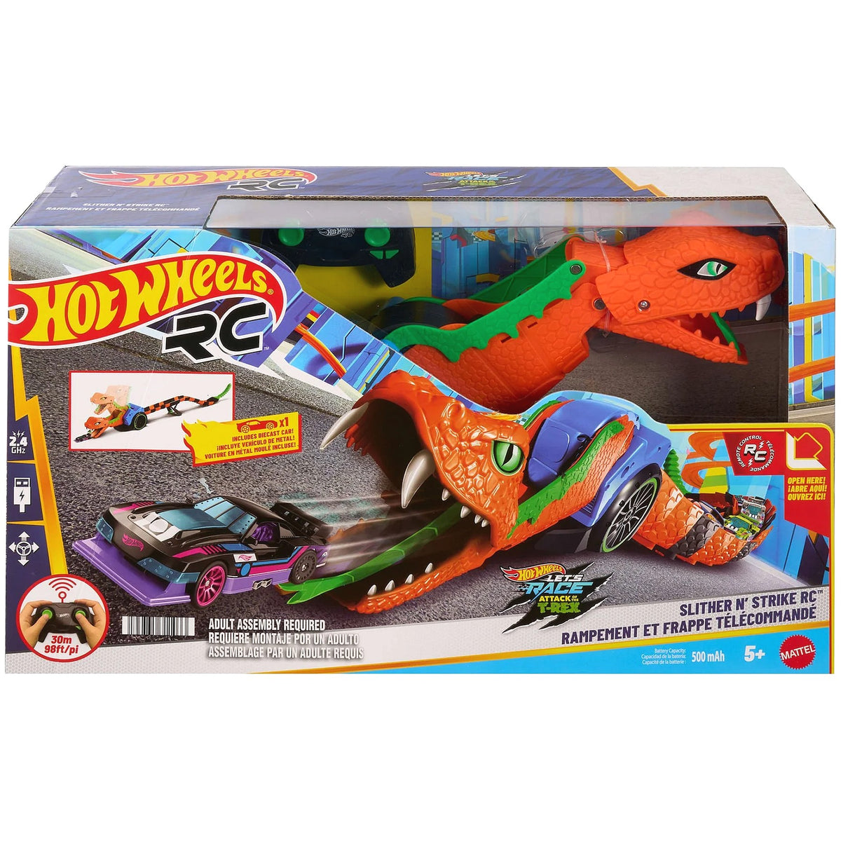 Hot Wheels - RC Die-Cast Let's Race Slither 'N Strike Snake 1:64 Scale Playset - Mattel