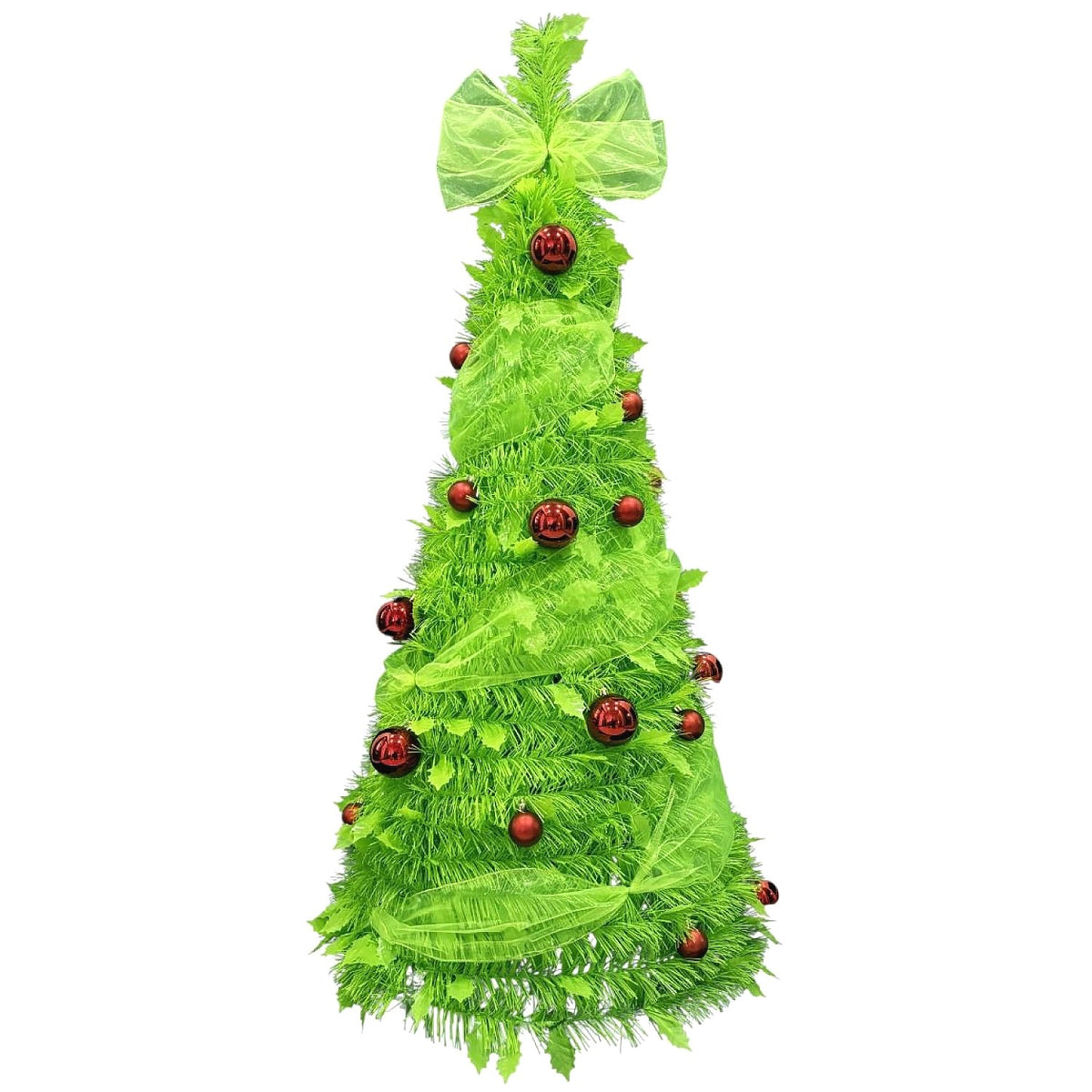Cotton Candy - Xmas 180cm Pre-Lit Green Dressed Pop Up Christmas Tree (6ft)