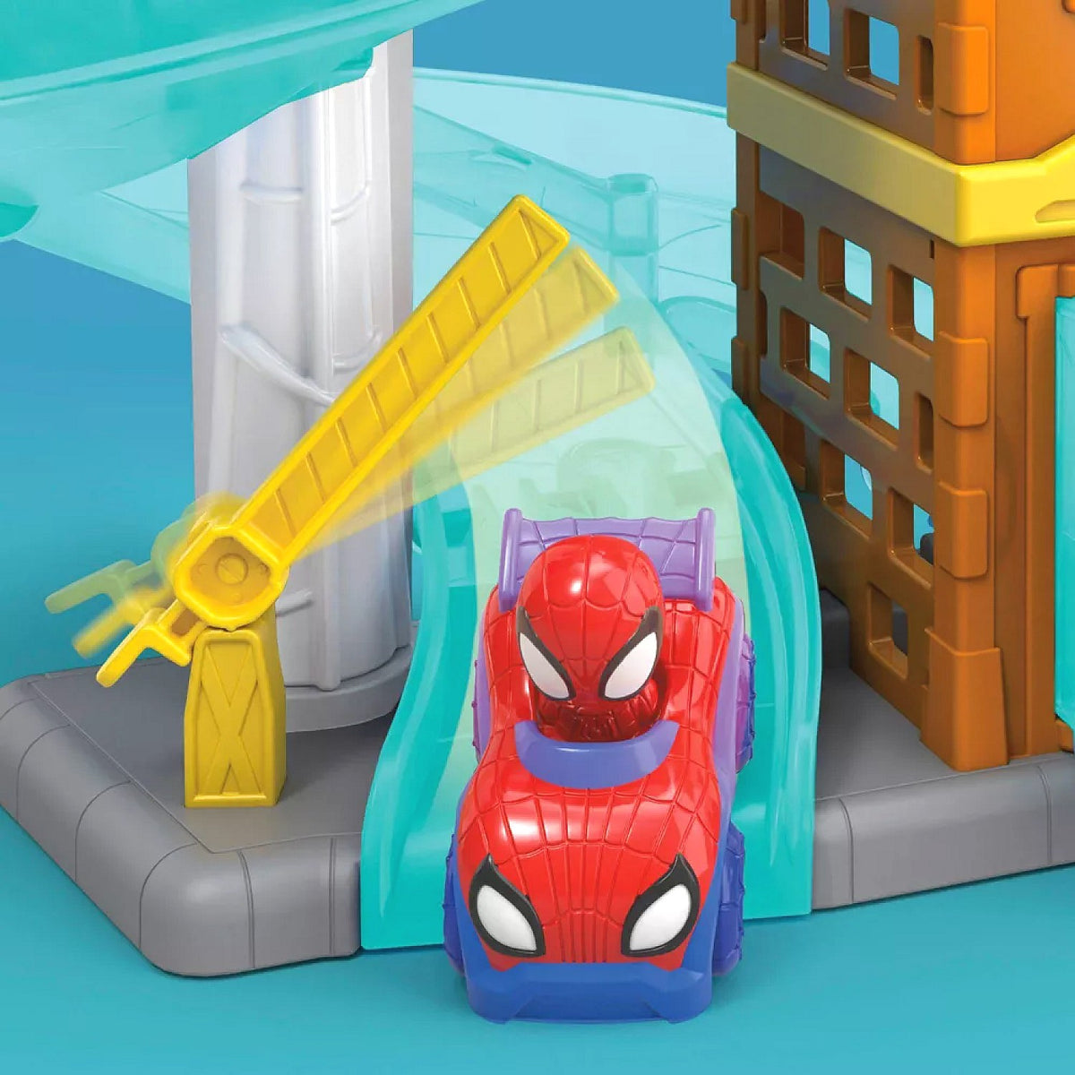 Marvel - Spidey and His Amazing Friends SuperRollers Webcity Playset Action Figure - Hasbro