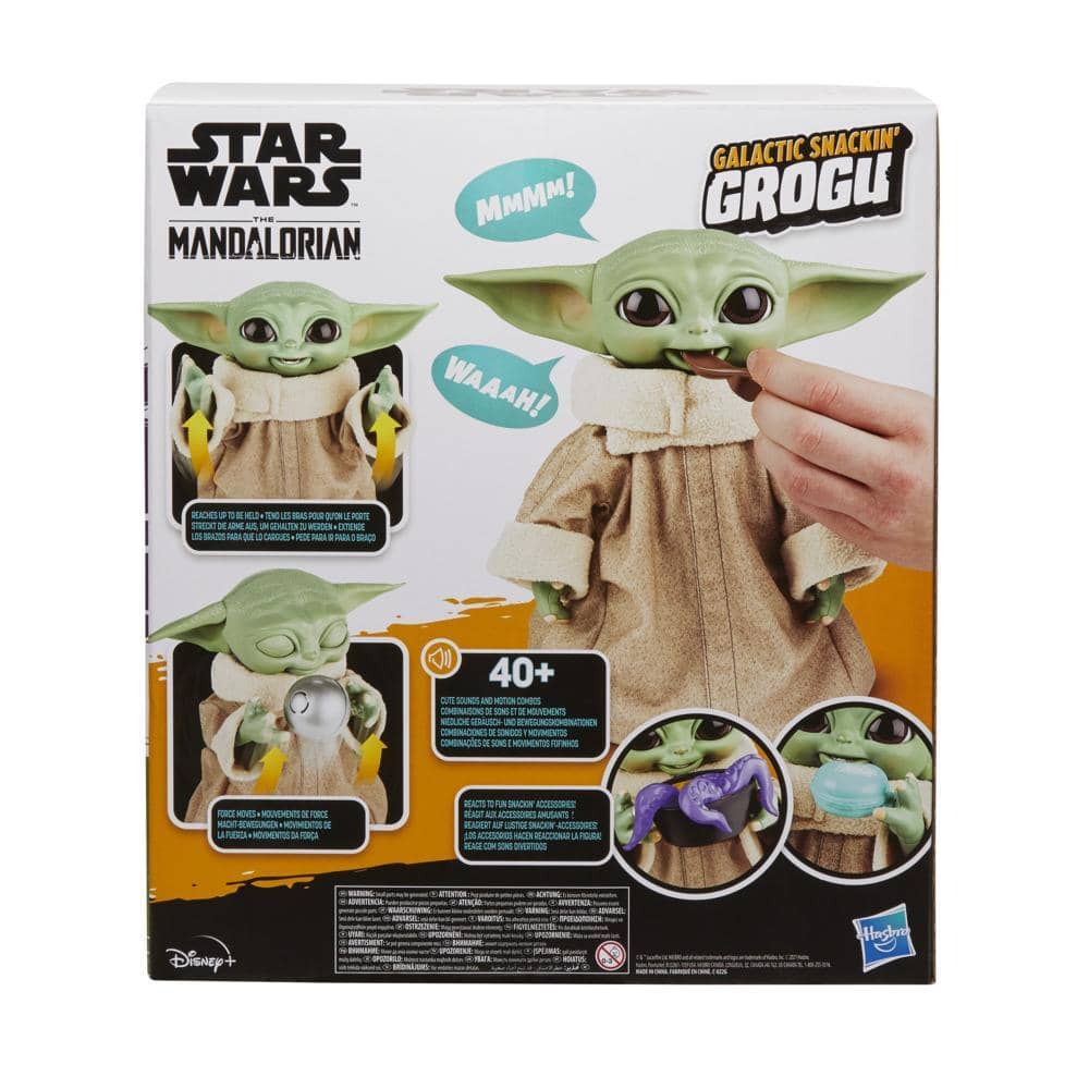 Star Wars - Galactic Snackin Grogu 9.25-inch-tall Animatronic Toy Over 40 Sound And Motion Combinations Ages 4 And Up Hasbro