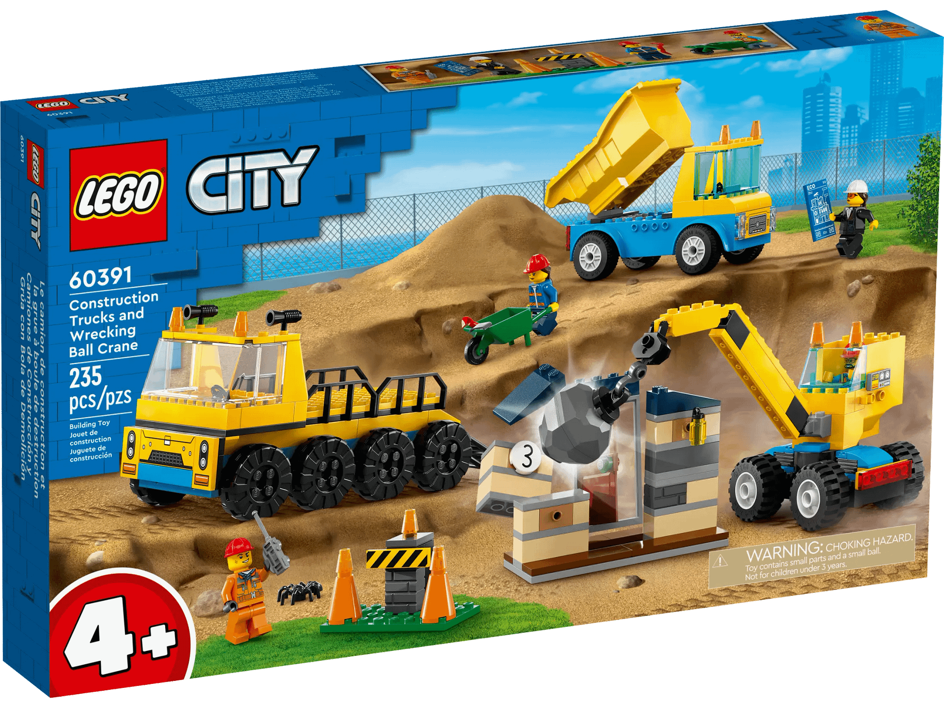LEGO® 60391 Construction Trucks and Wrecking Ball Crane - City 4+