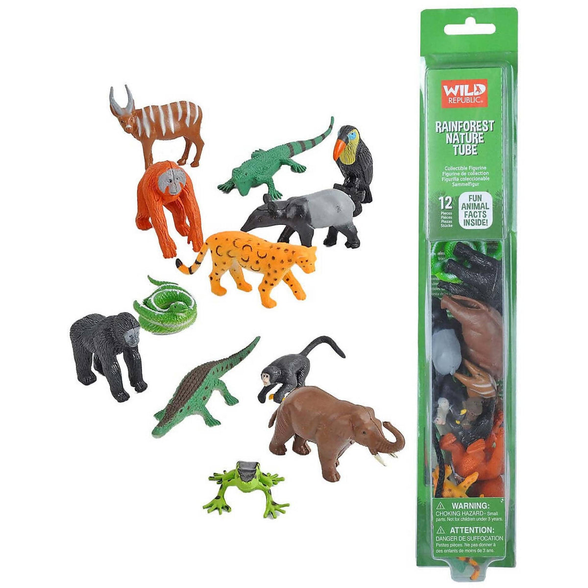 Wild Republic - Nature Tube Assorted Rainforest Animal Figurine Collection