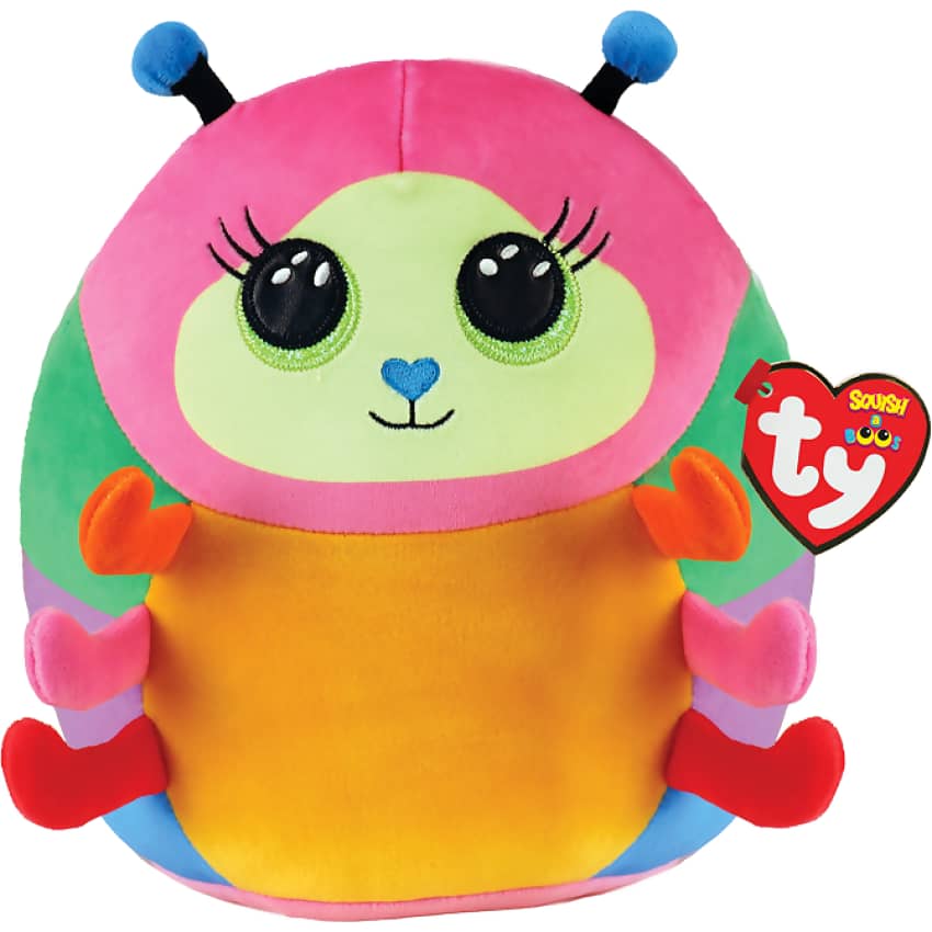 Ty - Squish-a-boos - Nessa Multicolored Caterpillar - Large 14 Inches - Squishy Beanies