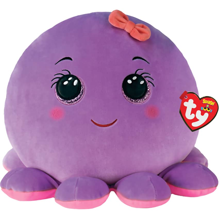 Ty - Squish-a-boos - Octavia Purple Octopus - Large 14 Inches - Squishy Beanies