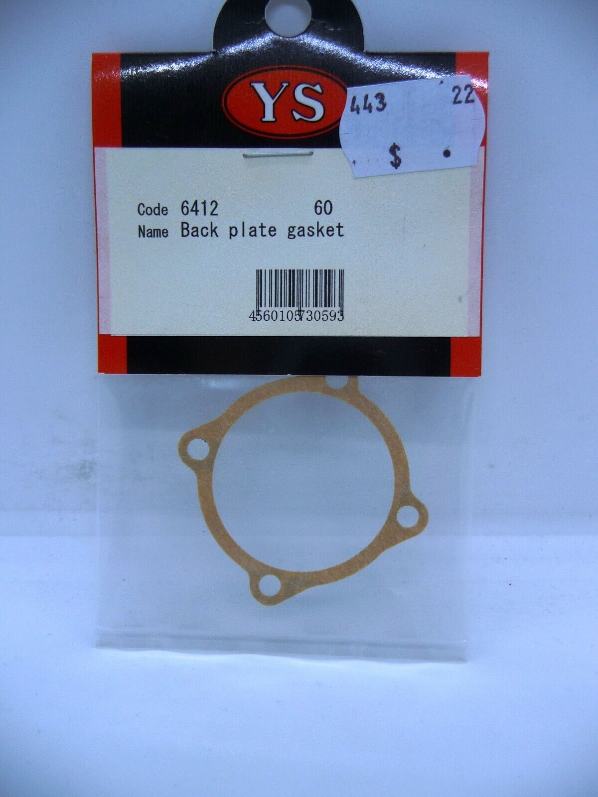 6412 YS ENGINES PART YS60 BACK PLATE GASKET