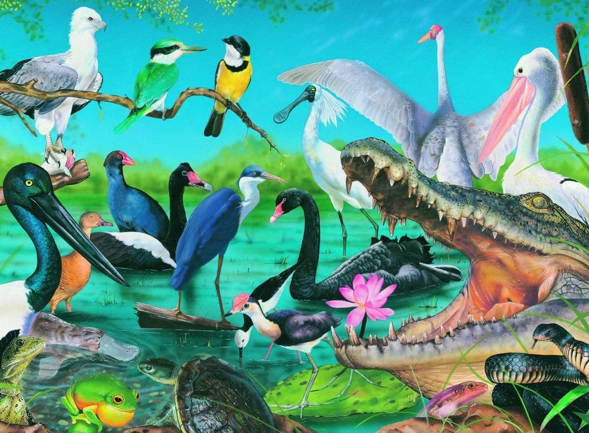 Blue Opal - Wild Australia Wetlands & Marshes Jigsaw Puzzle 150 Pieces