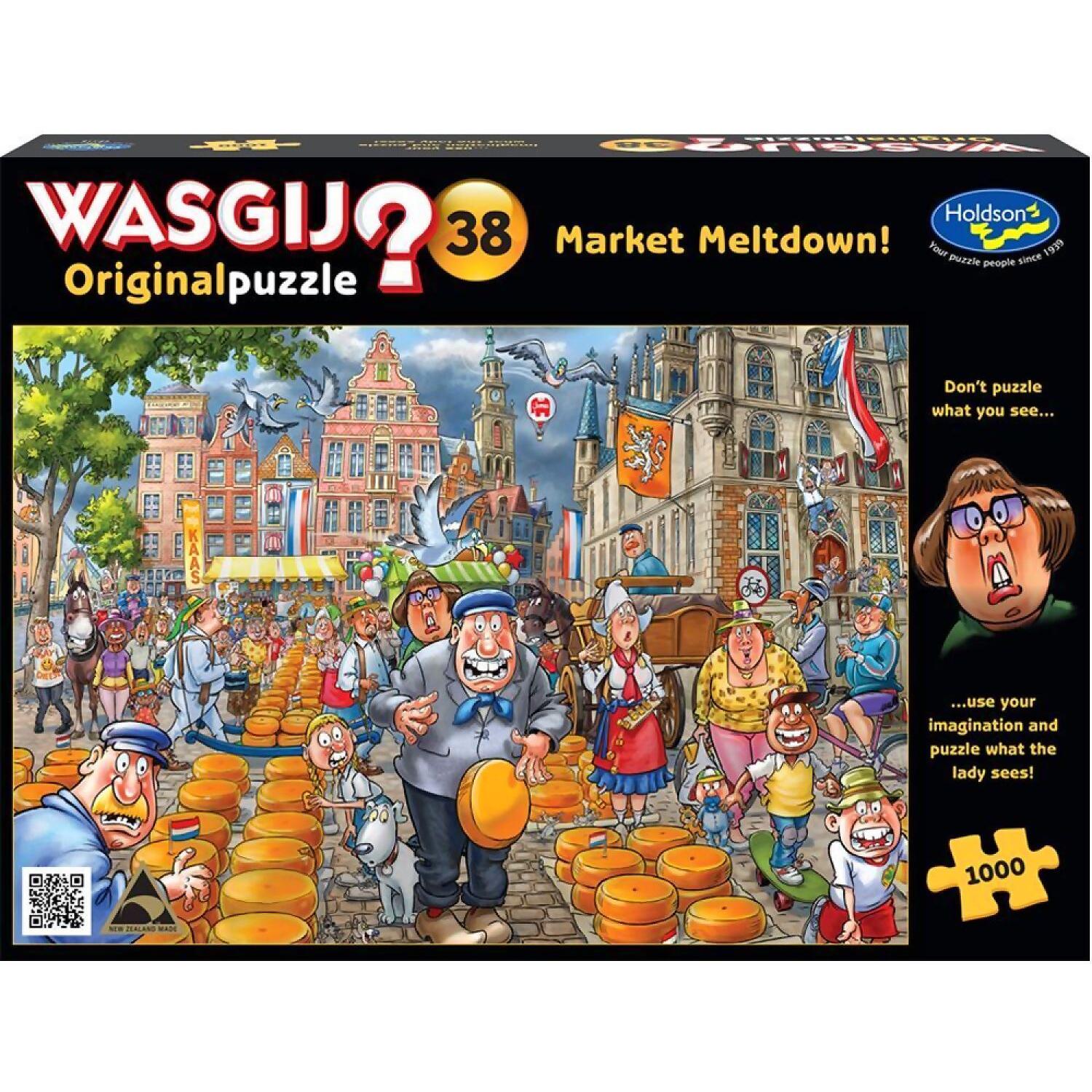 Wasgij? - Original 38 - Market Meltdown Holdson Jigsaw Puzzle 1000 Pieces