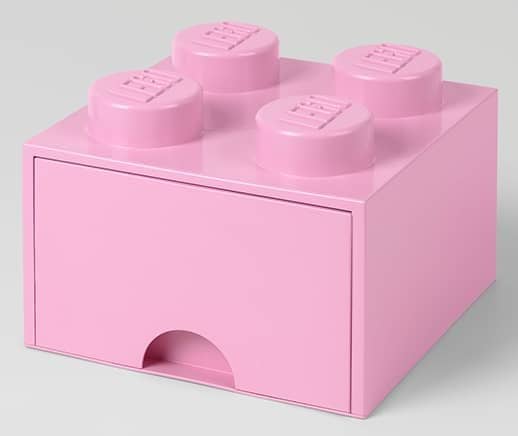 LEGO® Brick Drawer 4 Knobs (1 Drawer) Storage Light Pink 4005 - Room Copenhagen