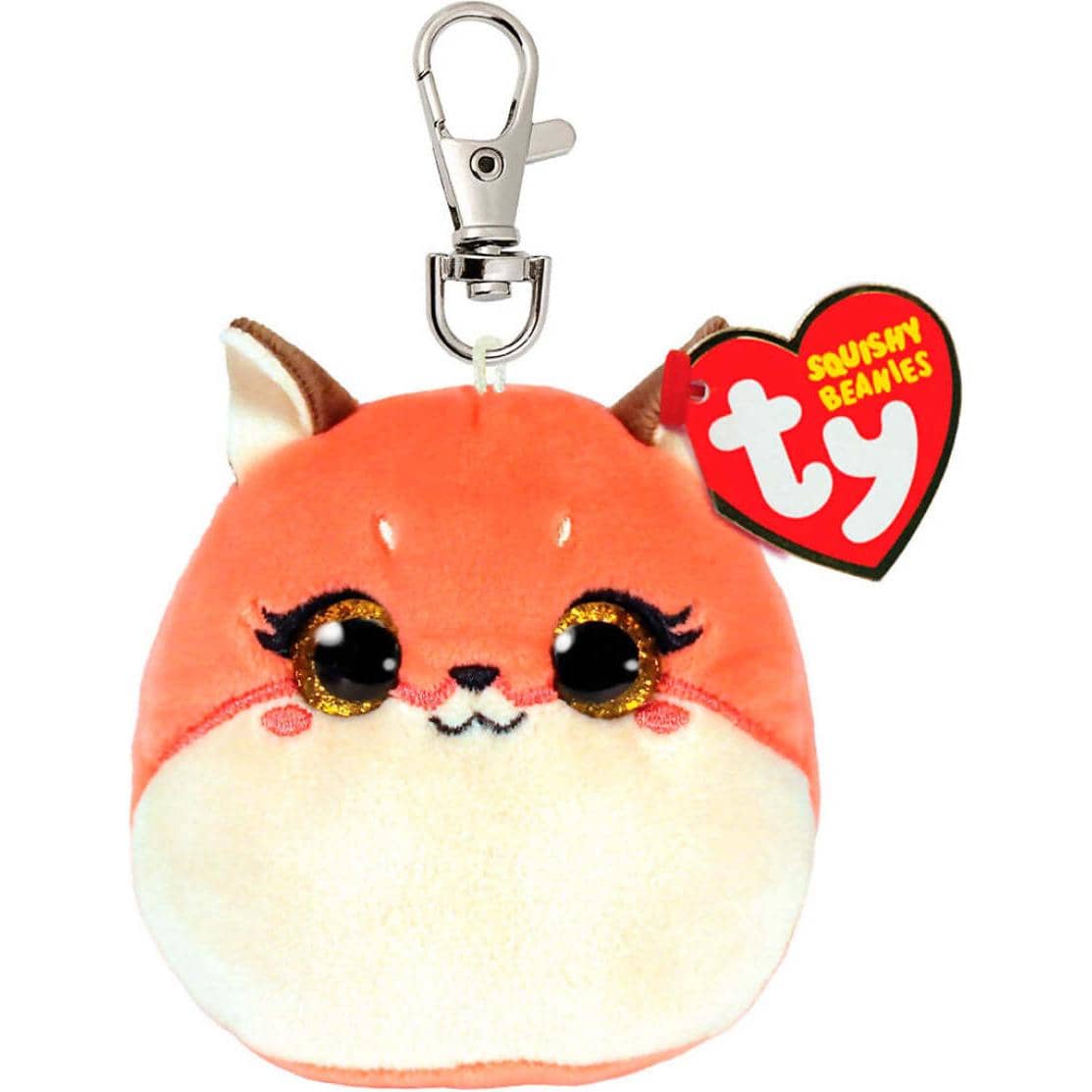 Ty - Squishy Beanies Clip - Roxie Pink Fox