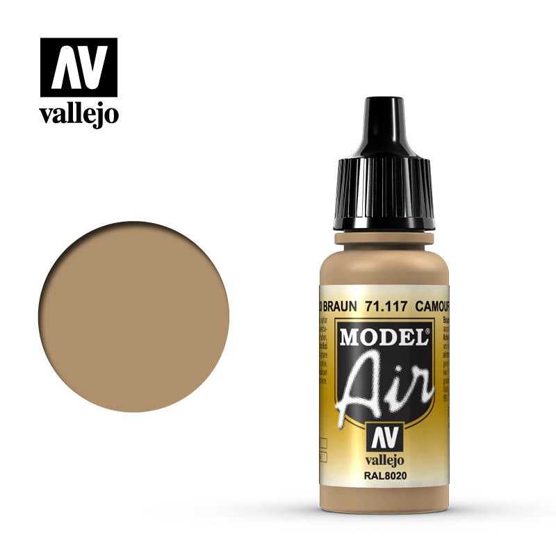 VALLEJO MODEL AIR ACRYLIC PAINT CAMO BROWN 71117