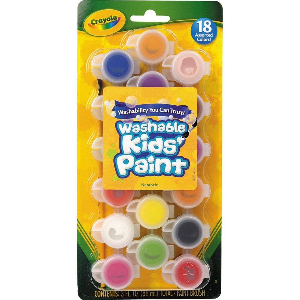Crayola - Kids Poster Paints 18 Pack With Brush