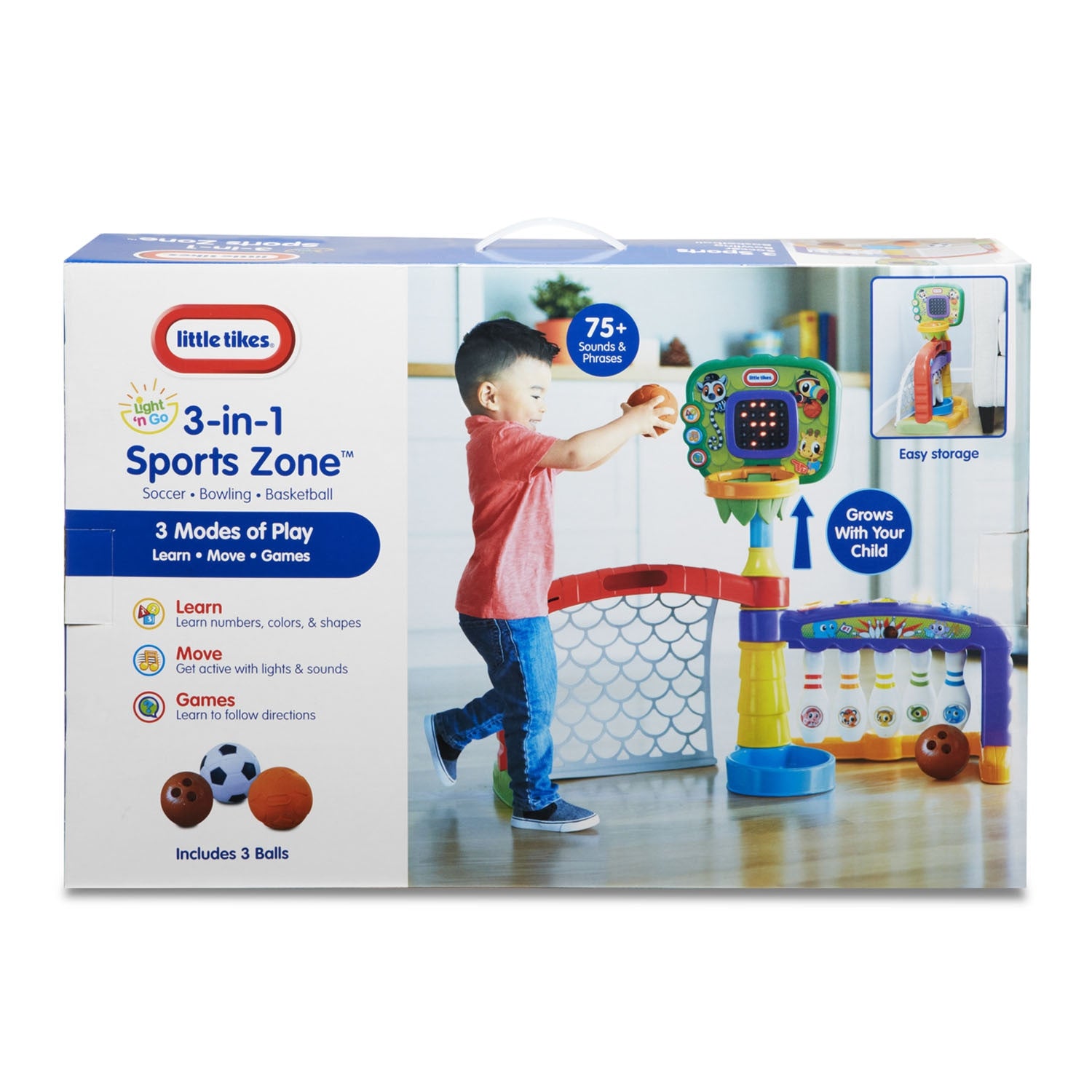 Little Tikes - 3-in-1 Sports Zone Dunk Kick Score Bowling Basketball Soccer Playset